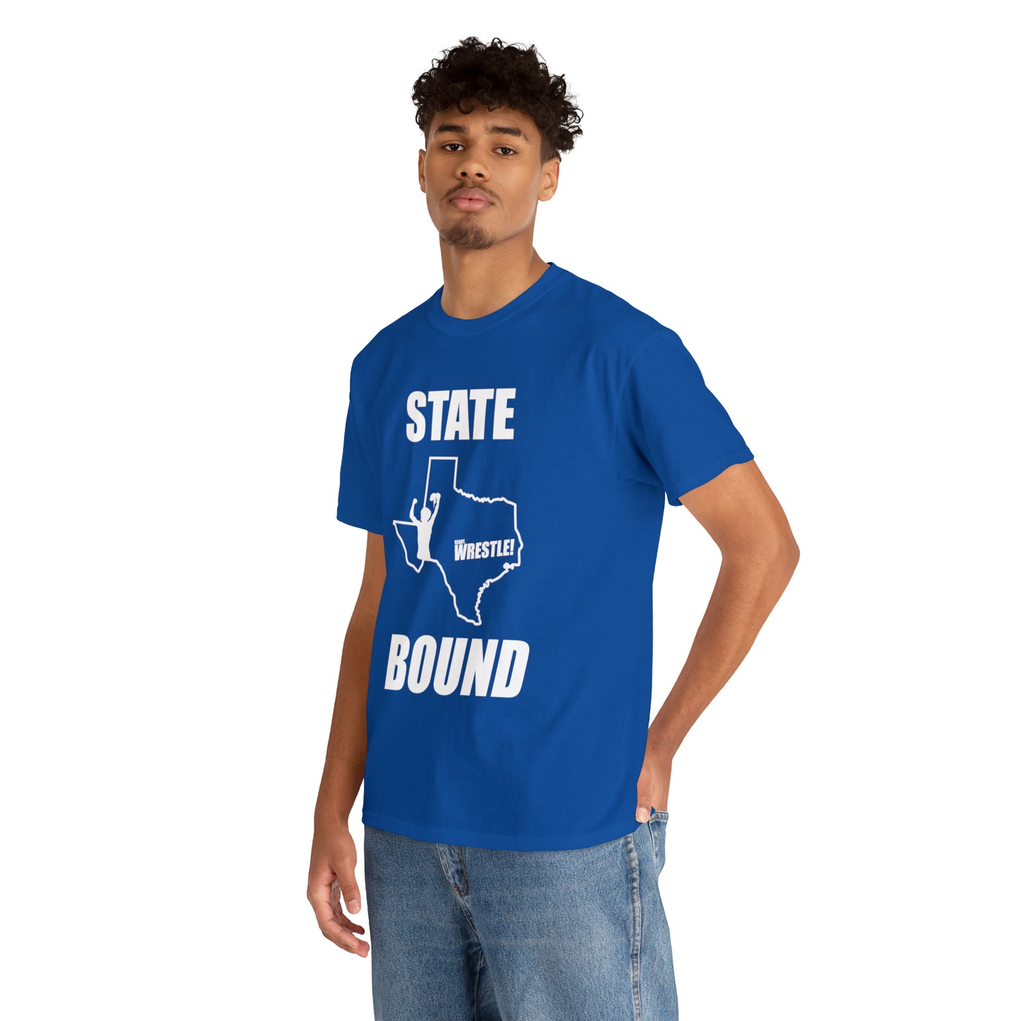 Texas State Bound, White Logo, Unisex Heavy Cotton Tee