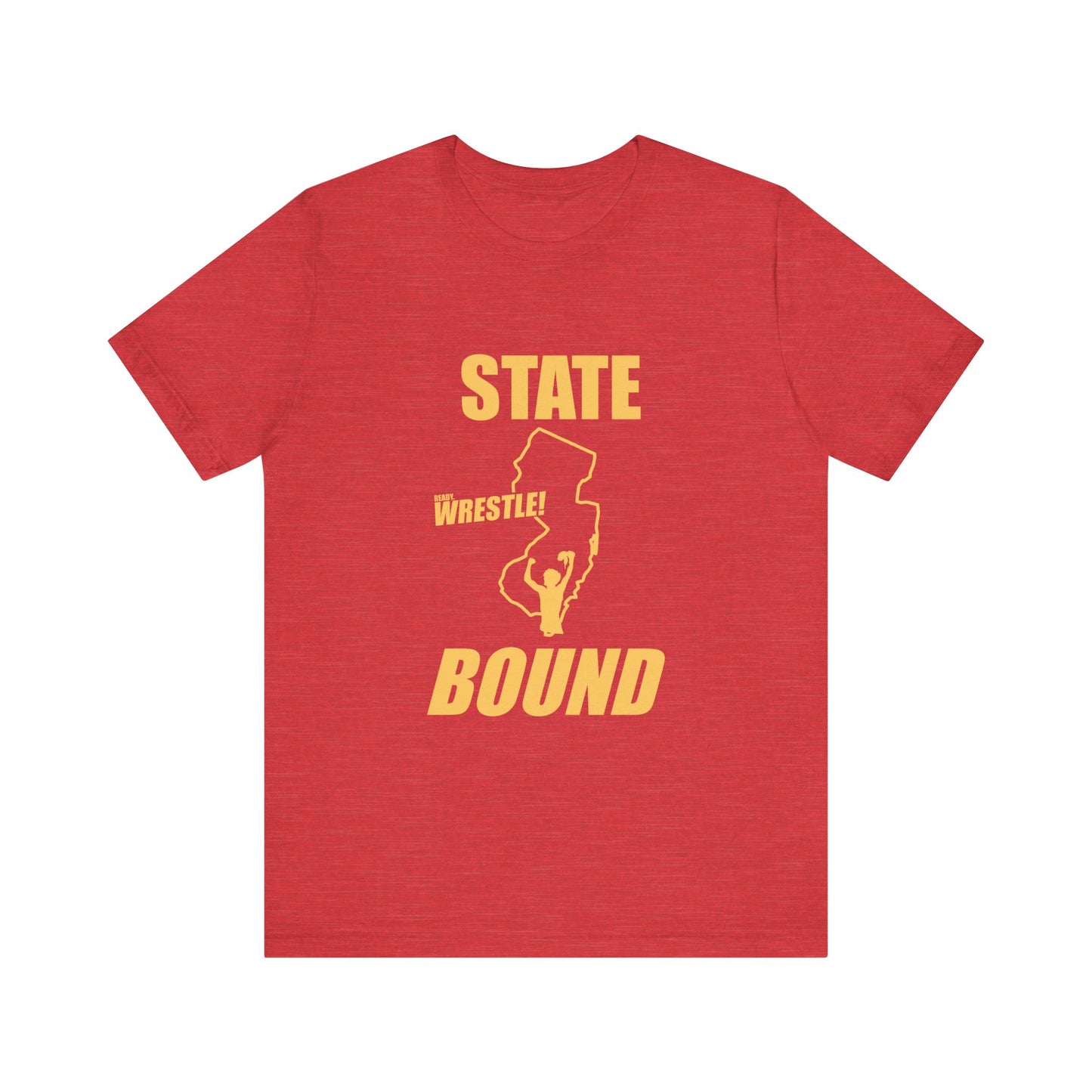New Jersey State Bound, Gold Print, Bella+Canvas 3001, Unisex Jersey Short Sleeve Tee