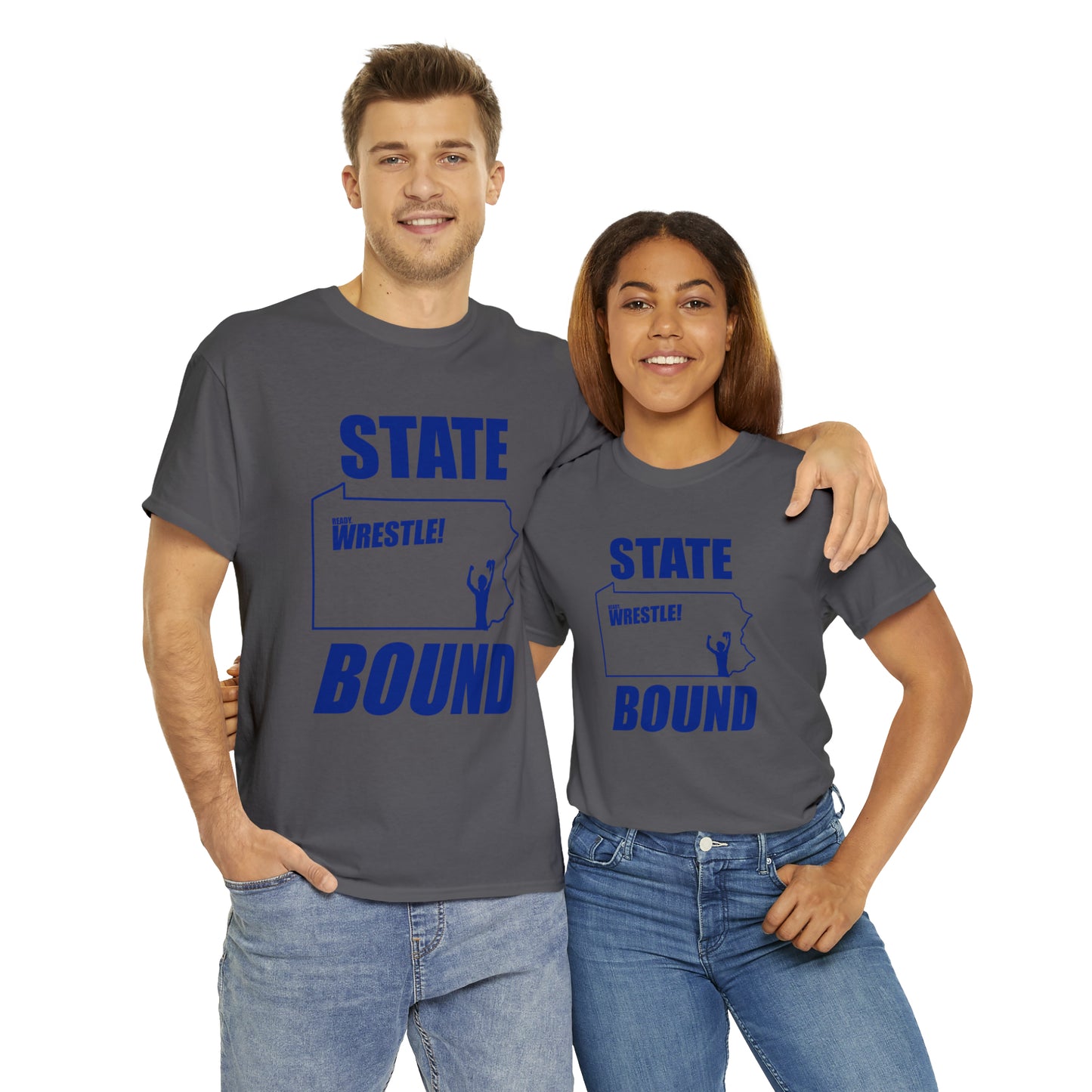 Pennsylvania State Bound, Royal Blue Logo, Unisex Heavy Cotton Tee