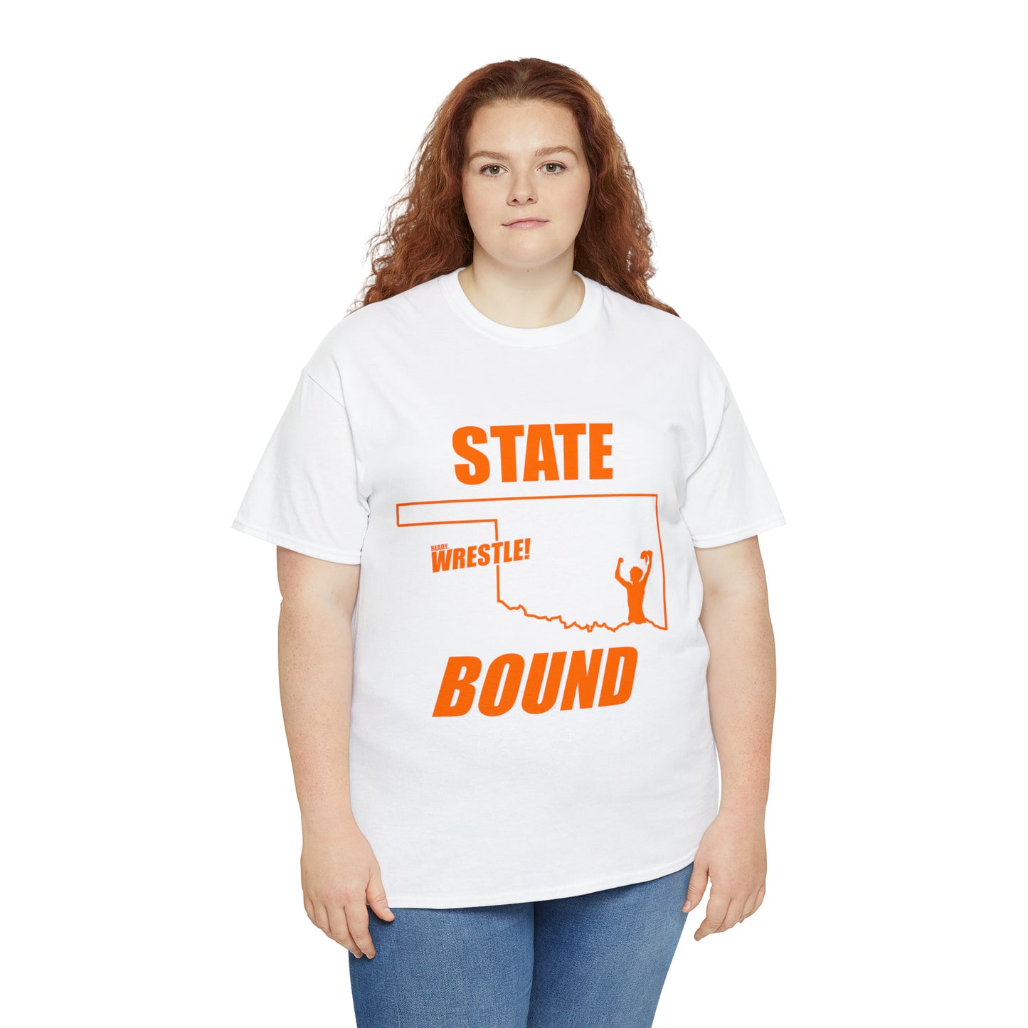 Oklahoma State Bound, Orange Logo, Unisex Heavy Cotton Tee