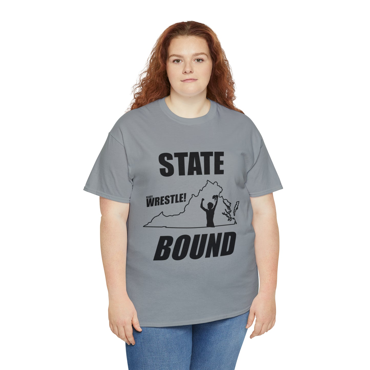 Virginia State Bound, Black Logo, Unisex Heavy Cotton Tee