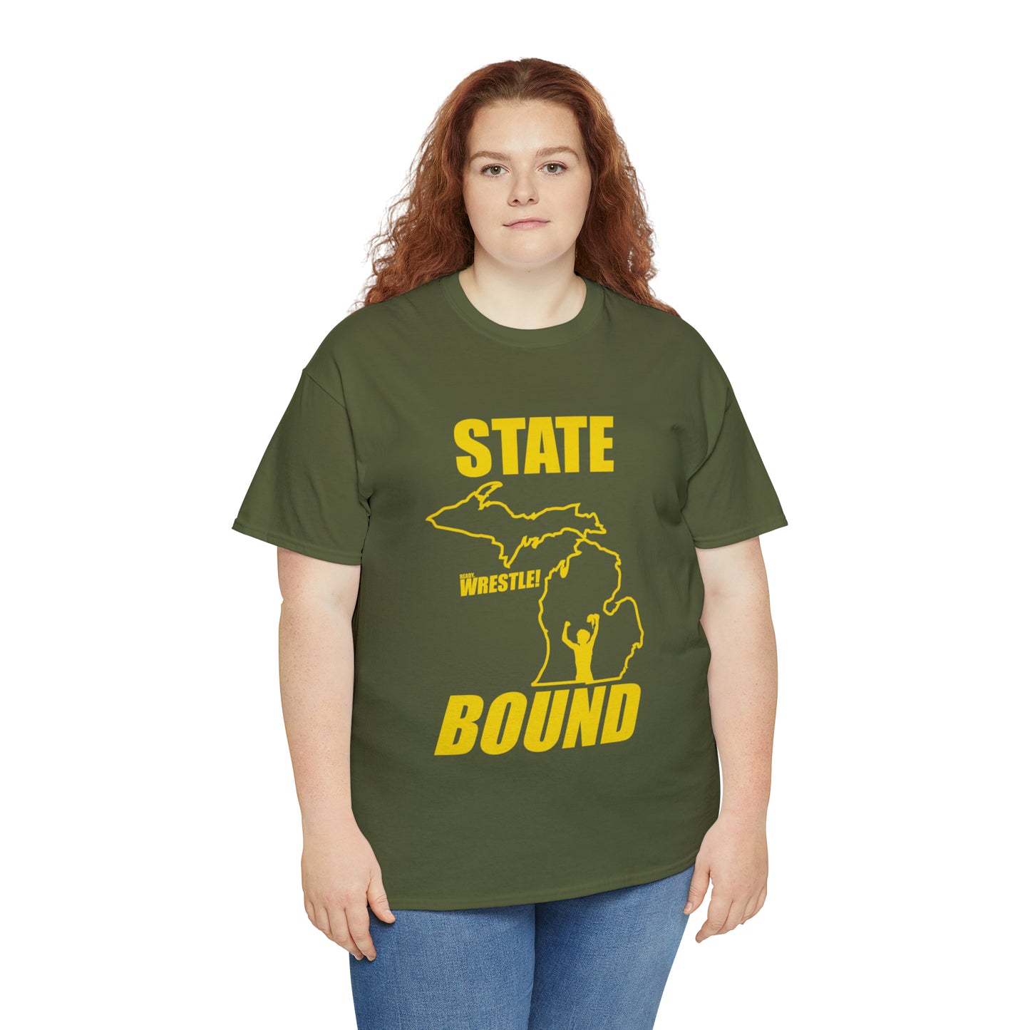 Michigan State Bound, Gold Logo, Unisex Heavy Cotton Tee