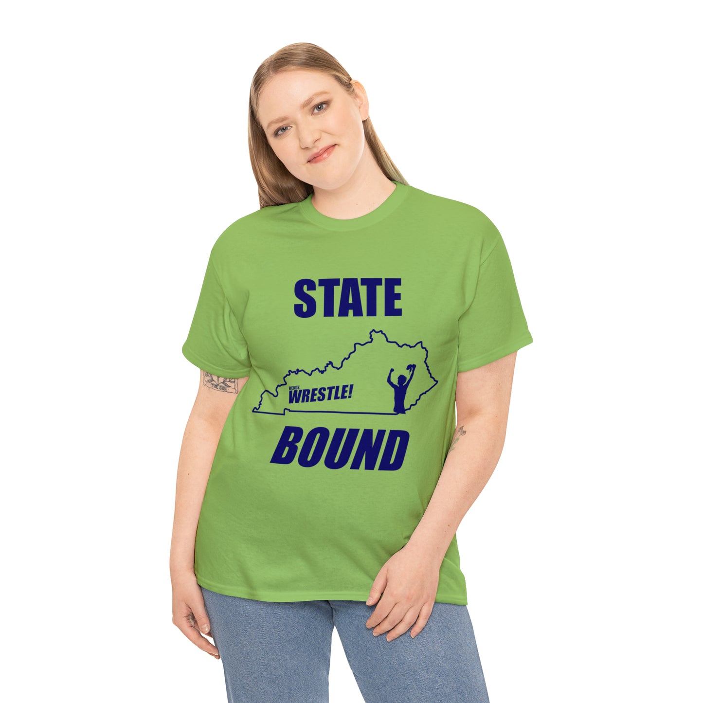 Kentucky State Bound, Royal Blue Logo, Unisex Heavy Cotton Tee