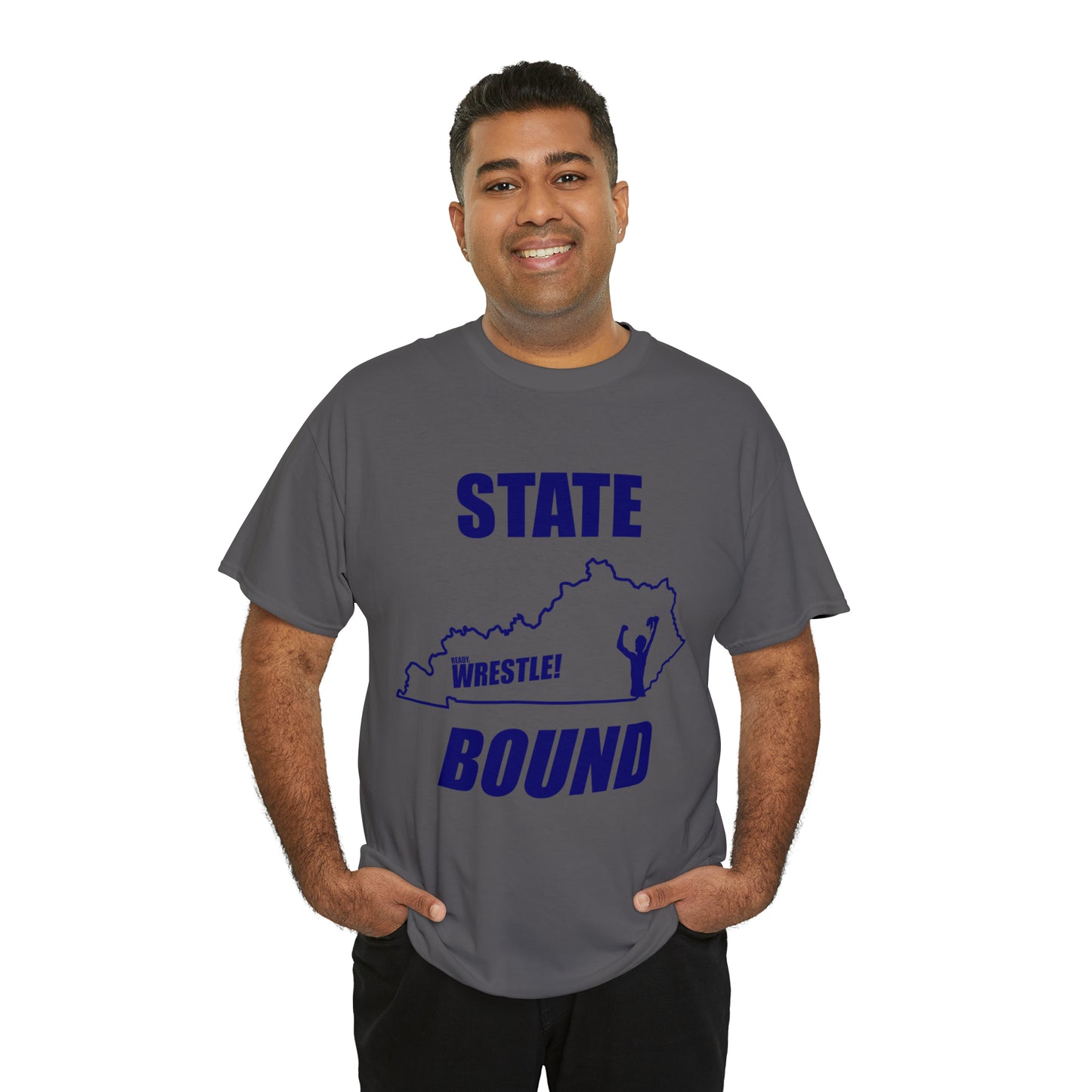 Kentucky State Bound, Royal Blue Logo, Unisex Heavy Cotton Tee