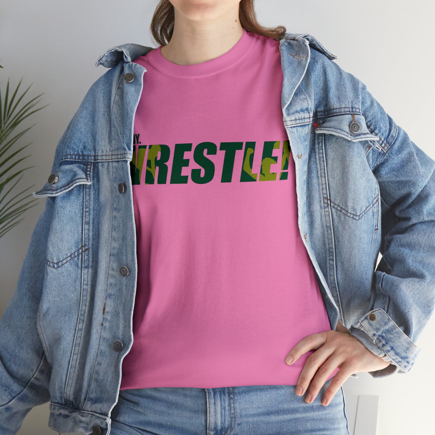 Ready. Wrestle! Green/Gold Logo, Unisex Heavy Cotton Tee