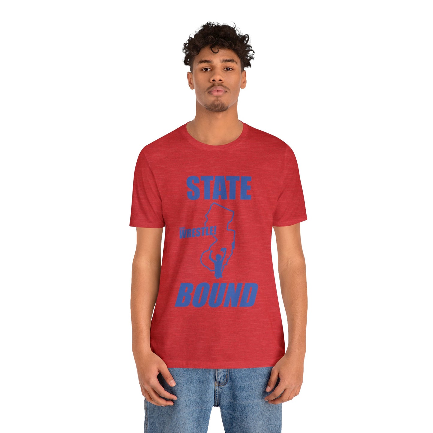 New Jersey State Bound, Blue print, Bella+Canvas 3001, Unisex Jersey Short Sleeve Tee