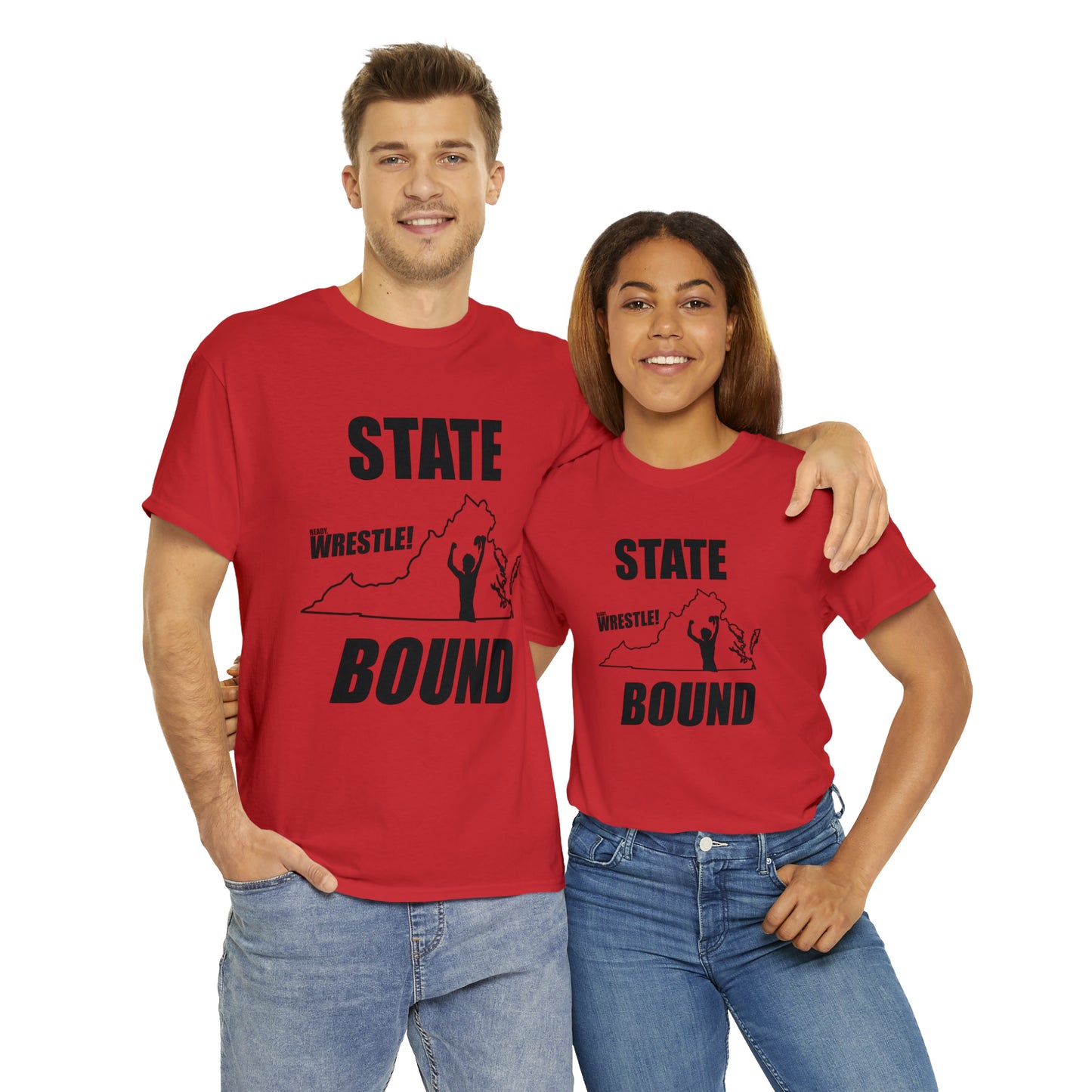 Virginia State Bound, Black Logo, Unisex Heavy Cotton Tee