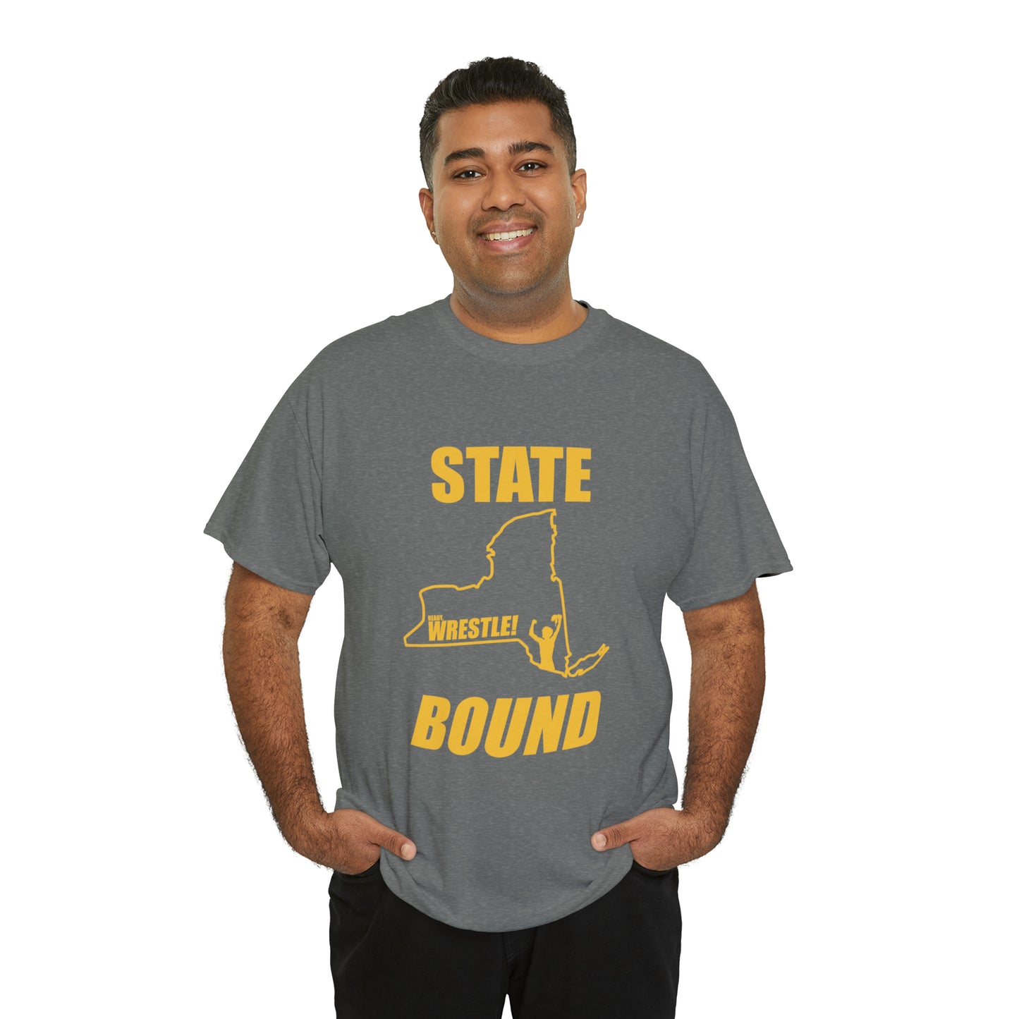 New York State Bound, Gold Logo, Unisex Heavy Cotton Tee