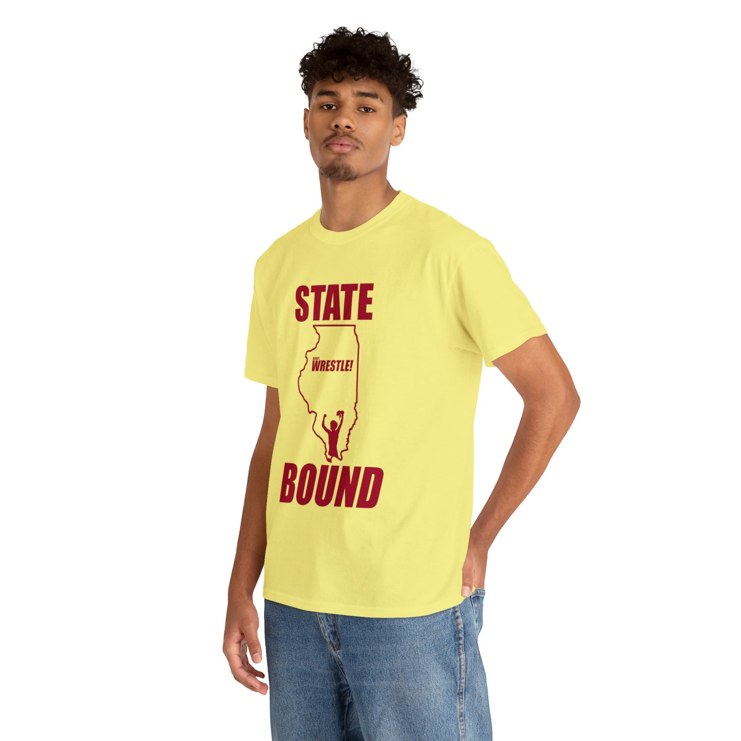 Illinois State Bound, Red Logo, Unisex Heavy Cotton Tee