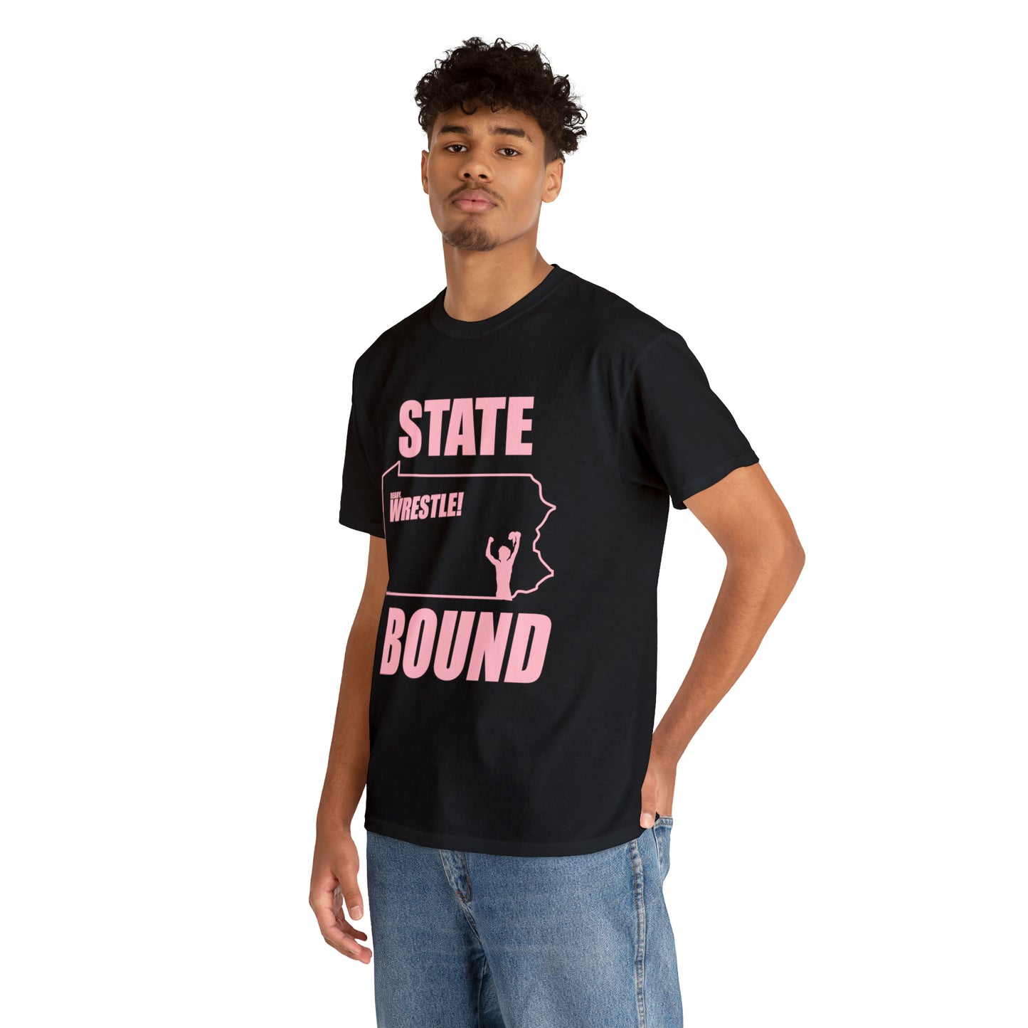 Pennsylvania State Bound, Pink Logo, Unisex Heavy Cotton Tee