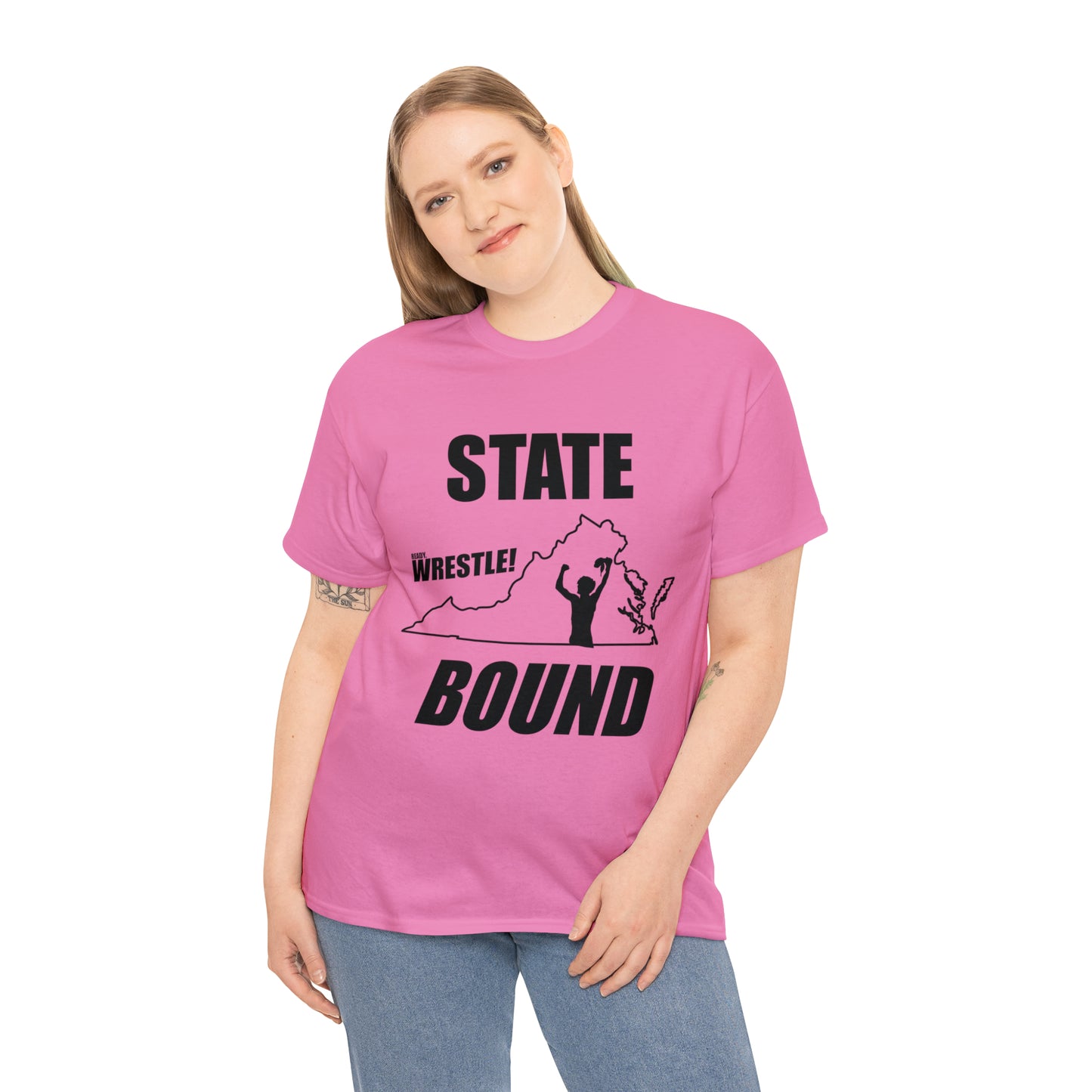 Virginia State Bound, Black Logo, Unisex Heavy Cotton Tee