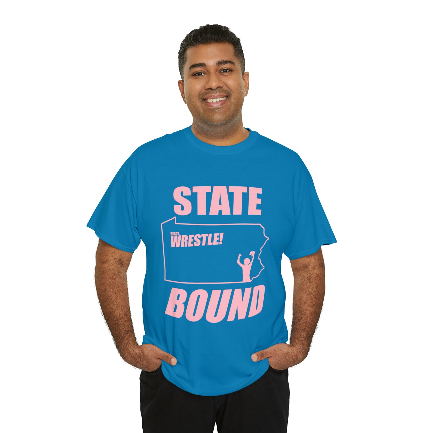 Pennsylvania State Bound, Pink Logo, Unisex Heavy Cotton Tee