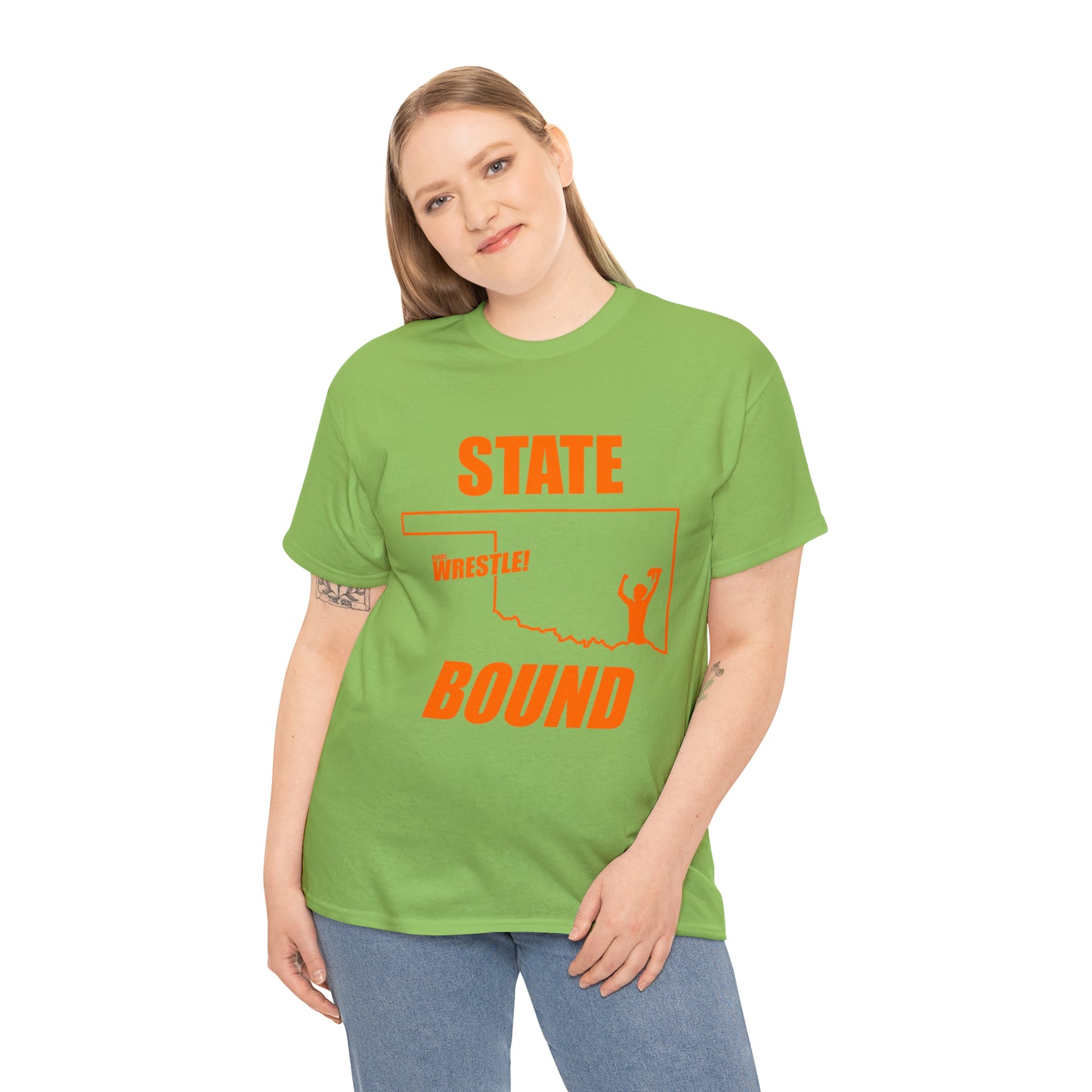 Oklahoma State Bound, Orange Logo, Unisex Heavy Cotton Tee