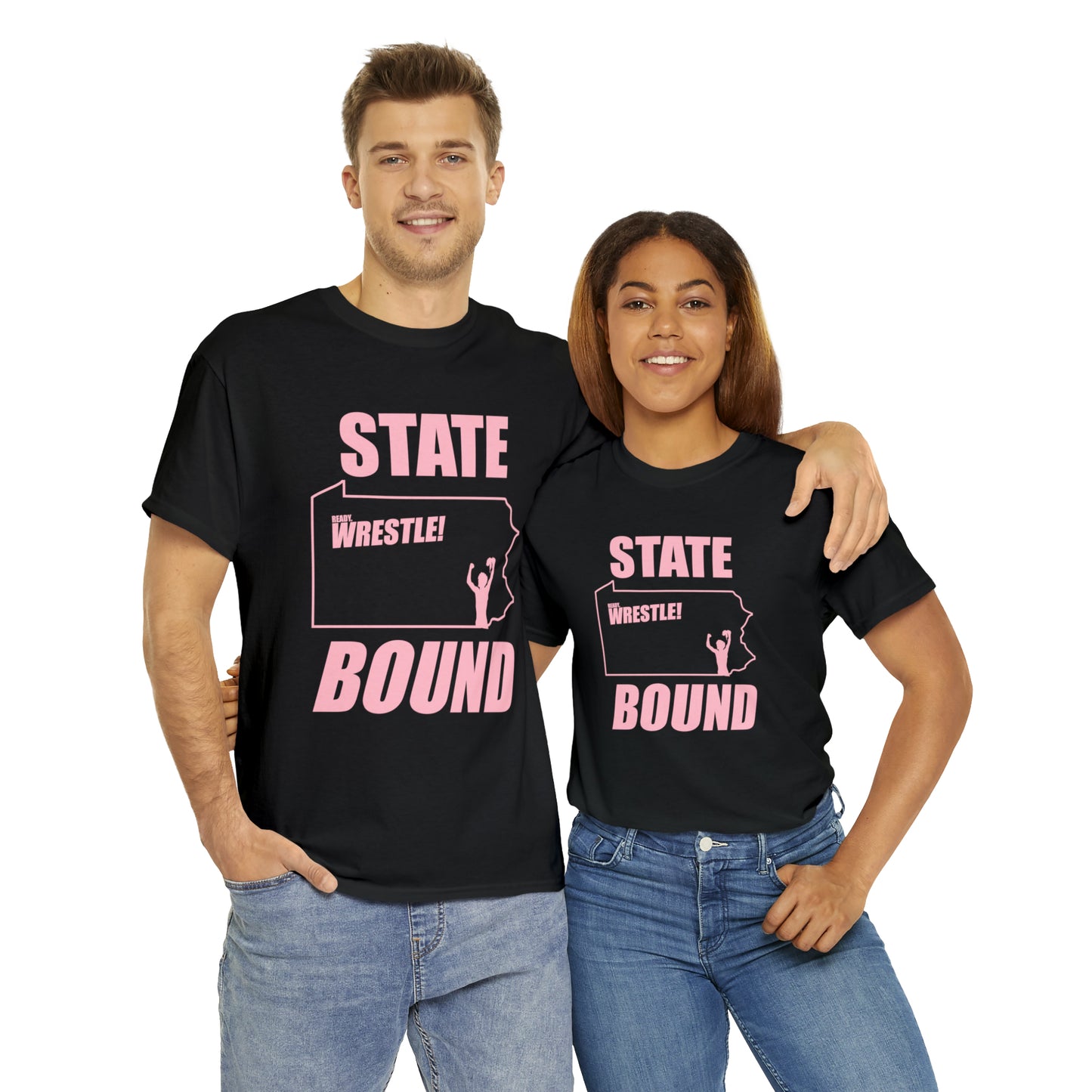 Pennsylvania State Bound, Pink Logo, Unisex Heavy Cotton Tee