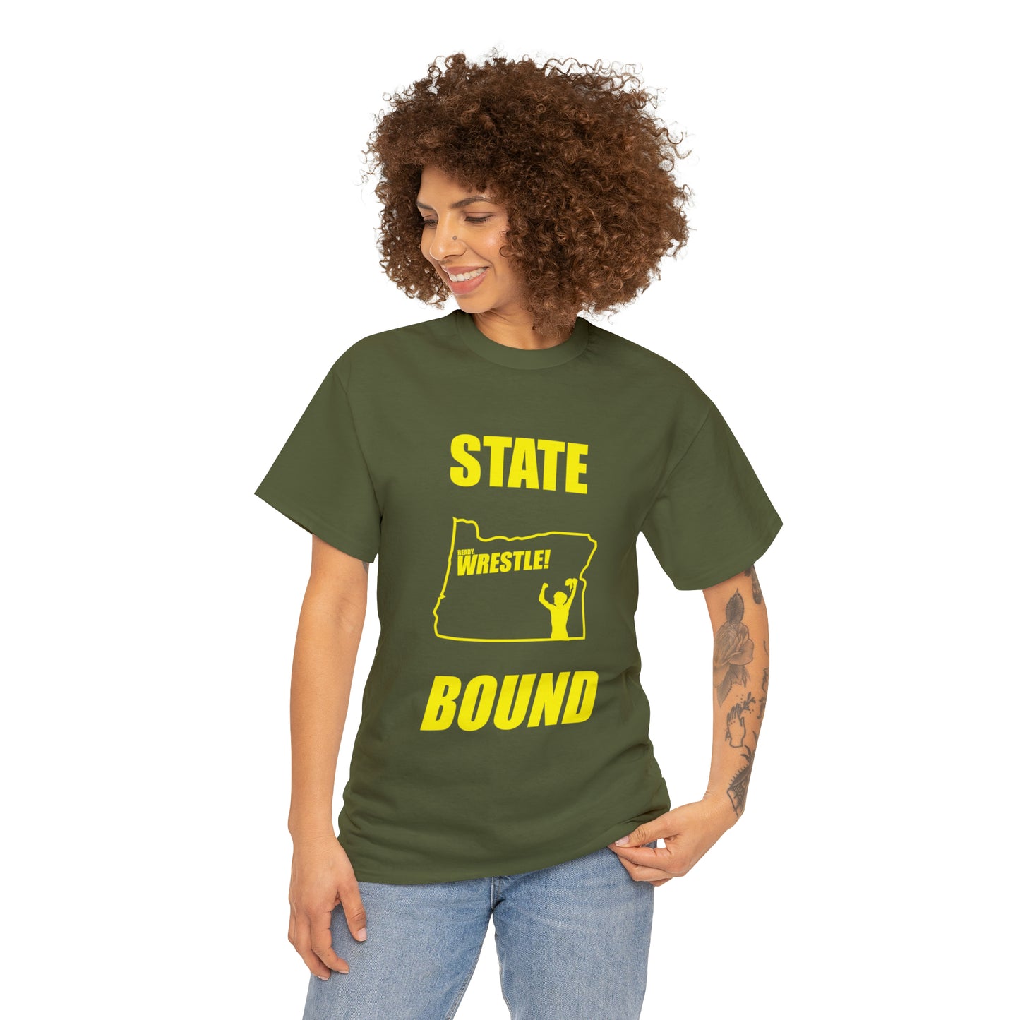 Oregon State Bound, Gold Logo, Unisex Heavy Cotton Tee