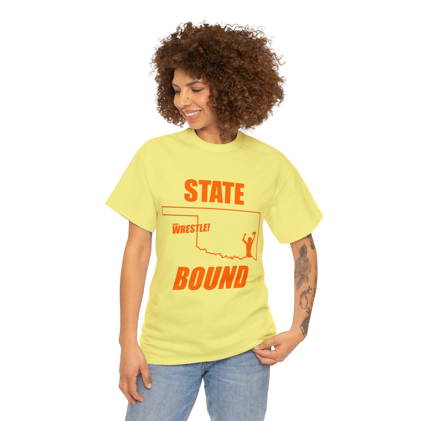 Oklahoma State Bound, Orange Logo, Unisex Heavy Cotton Tee