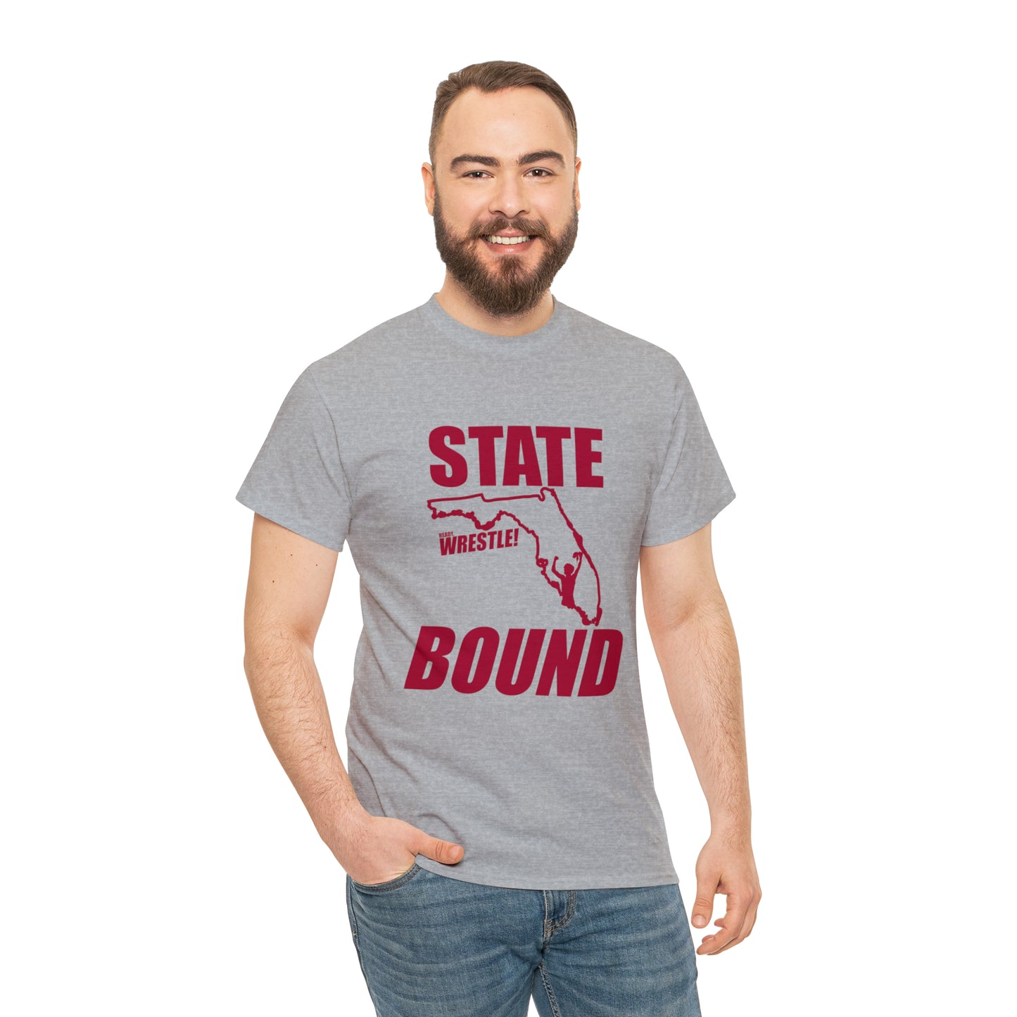 Florida State Bound, Red Logo, Unisex Heavy Cotton Tee