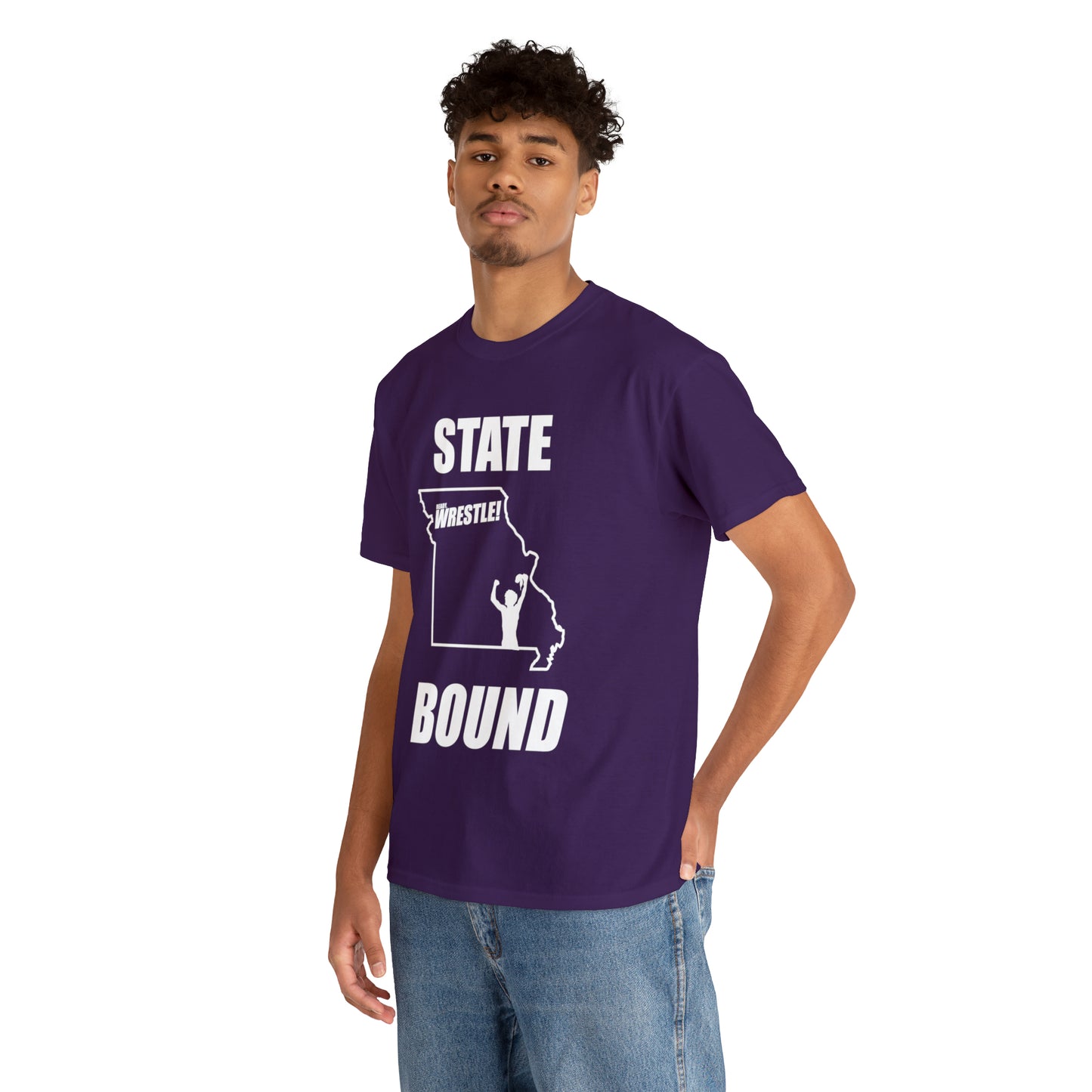 Missouri State Bound, White Logo, Unisex Heavy Cotton Tee