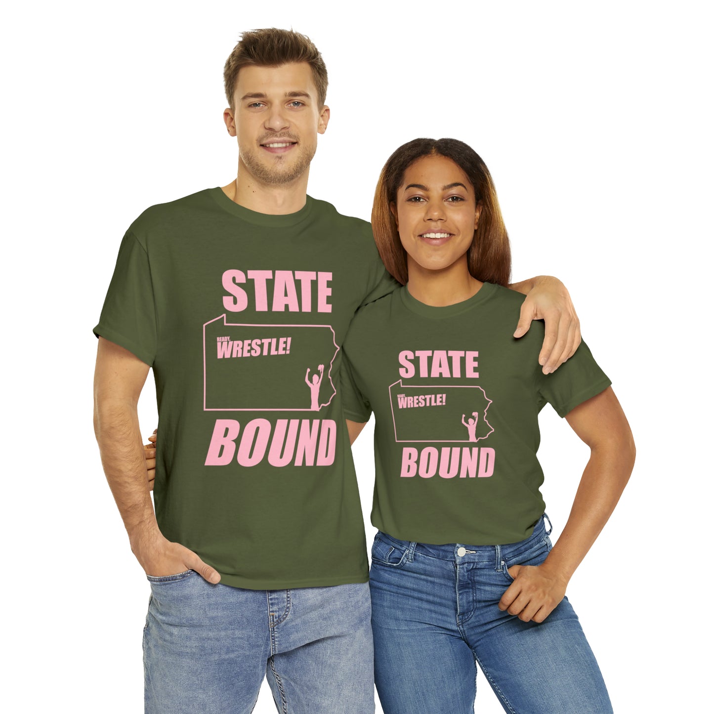 Pennsylvania State Bound, Pink Logo, Unisex Heavy Cotton Tee