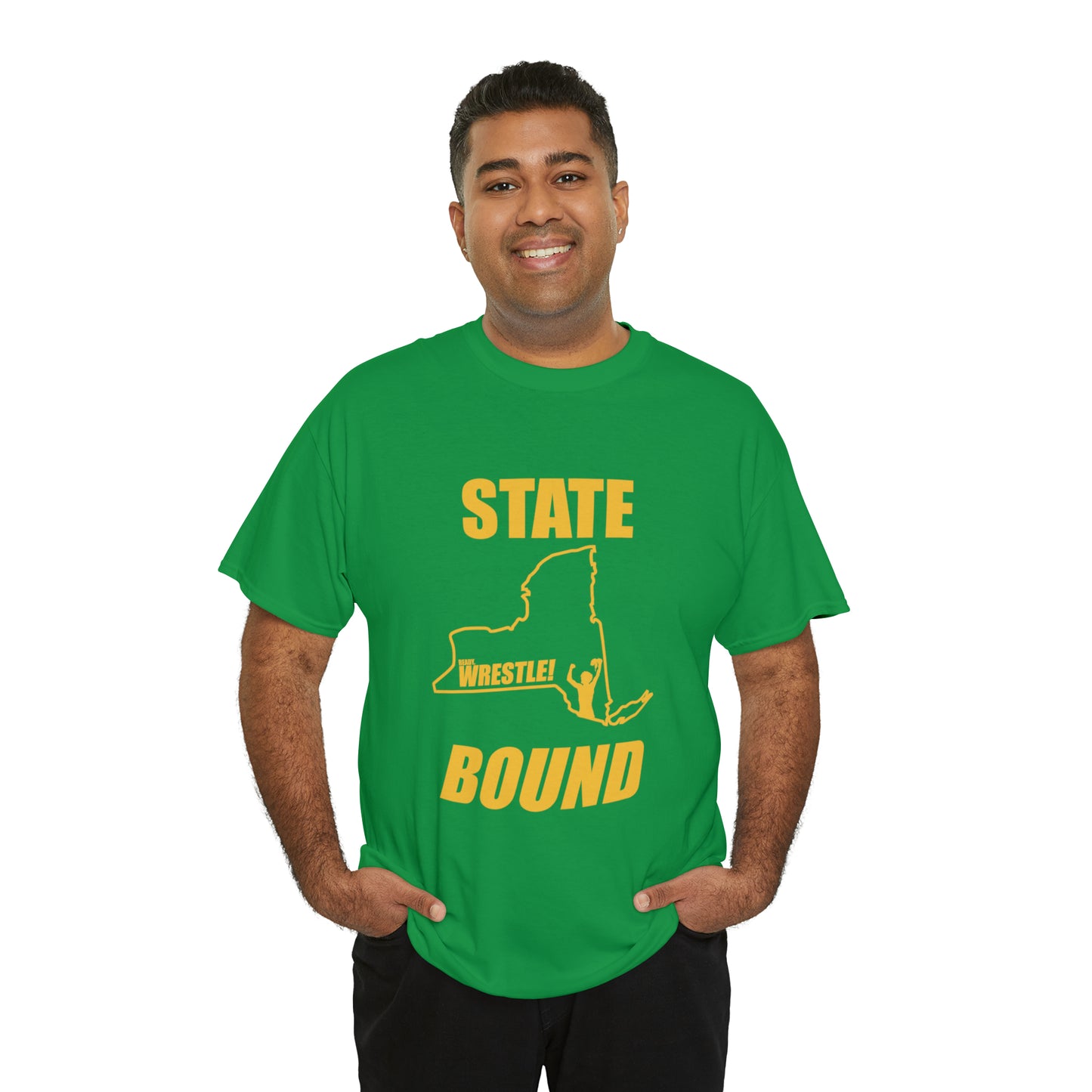 New York State Bound, Gold Logo, Unisex Heavy Cotton Tee