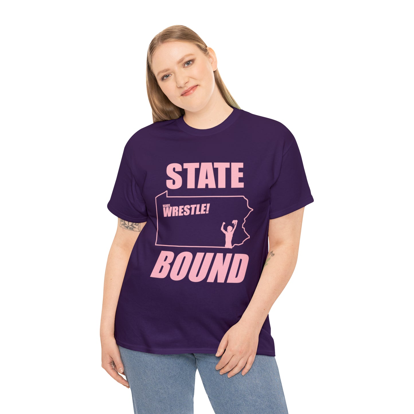 Pennsylvania State Bound, Pink Logo, Unisex Heavy Cotton Tee