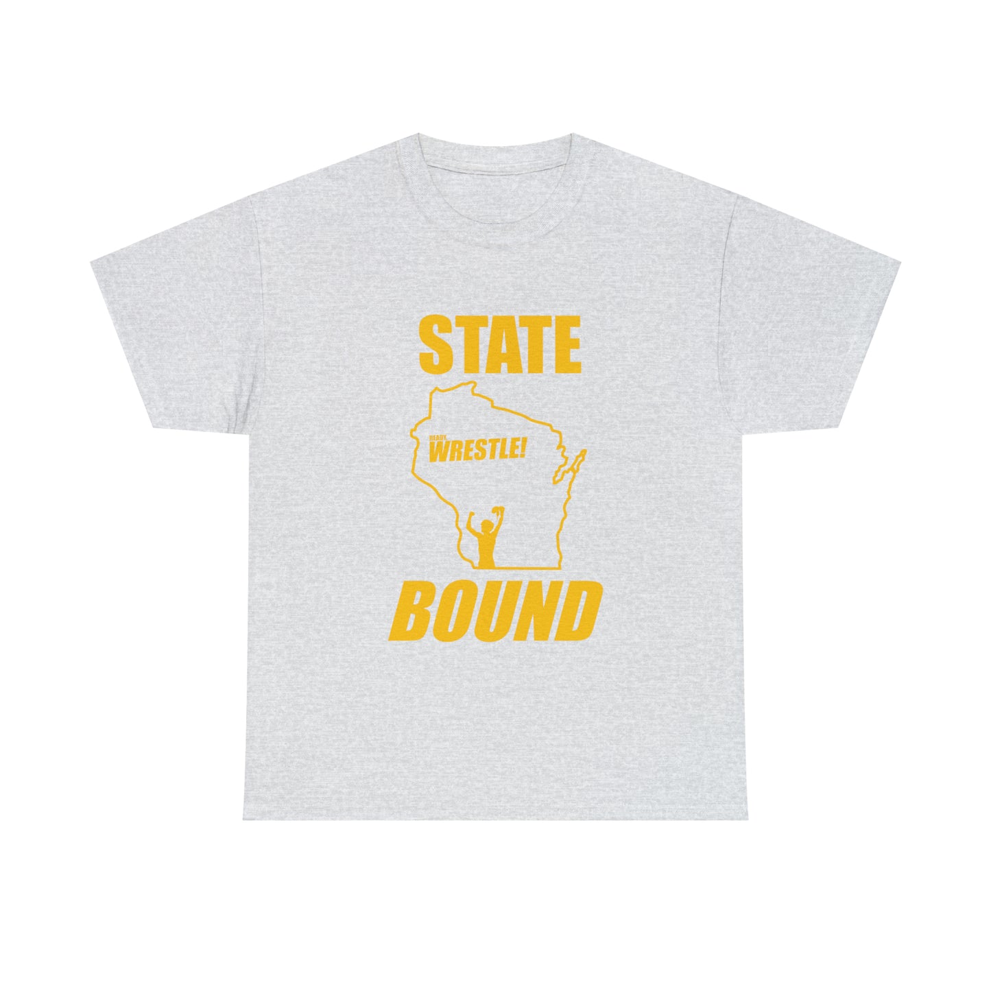 Wisconsin State Bound, Gold Logo, Unisex Heavy Cotton Tee