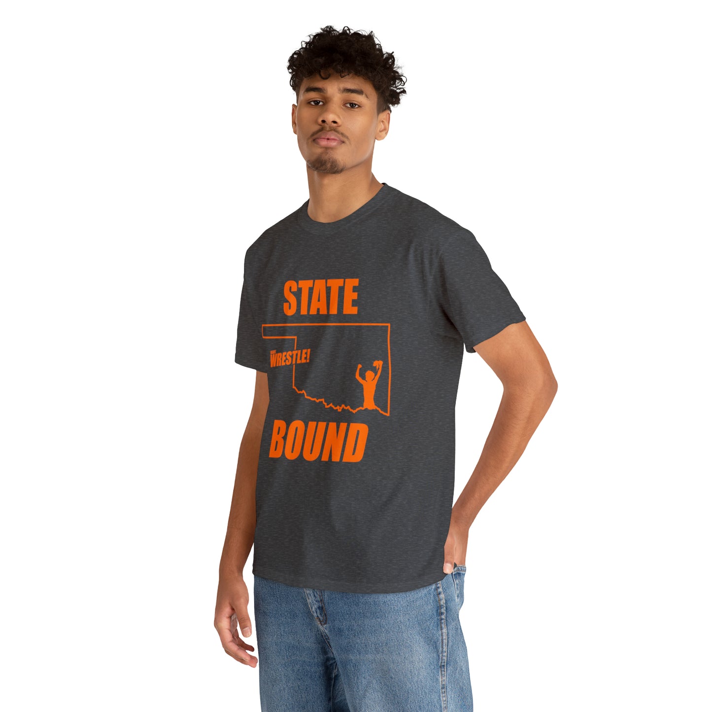 Oklahoma State Bound, Orange Logo, Unisex Heavy Cotton Tee