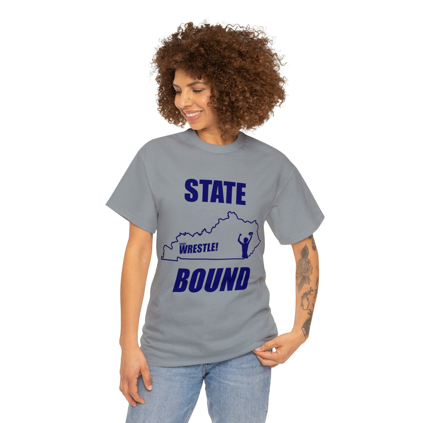 Kentucky State Bound, Royal Blue Logo, Unisex Heavy Cotton Tee