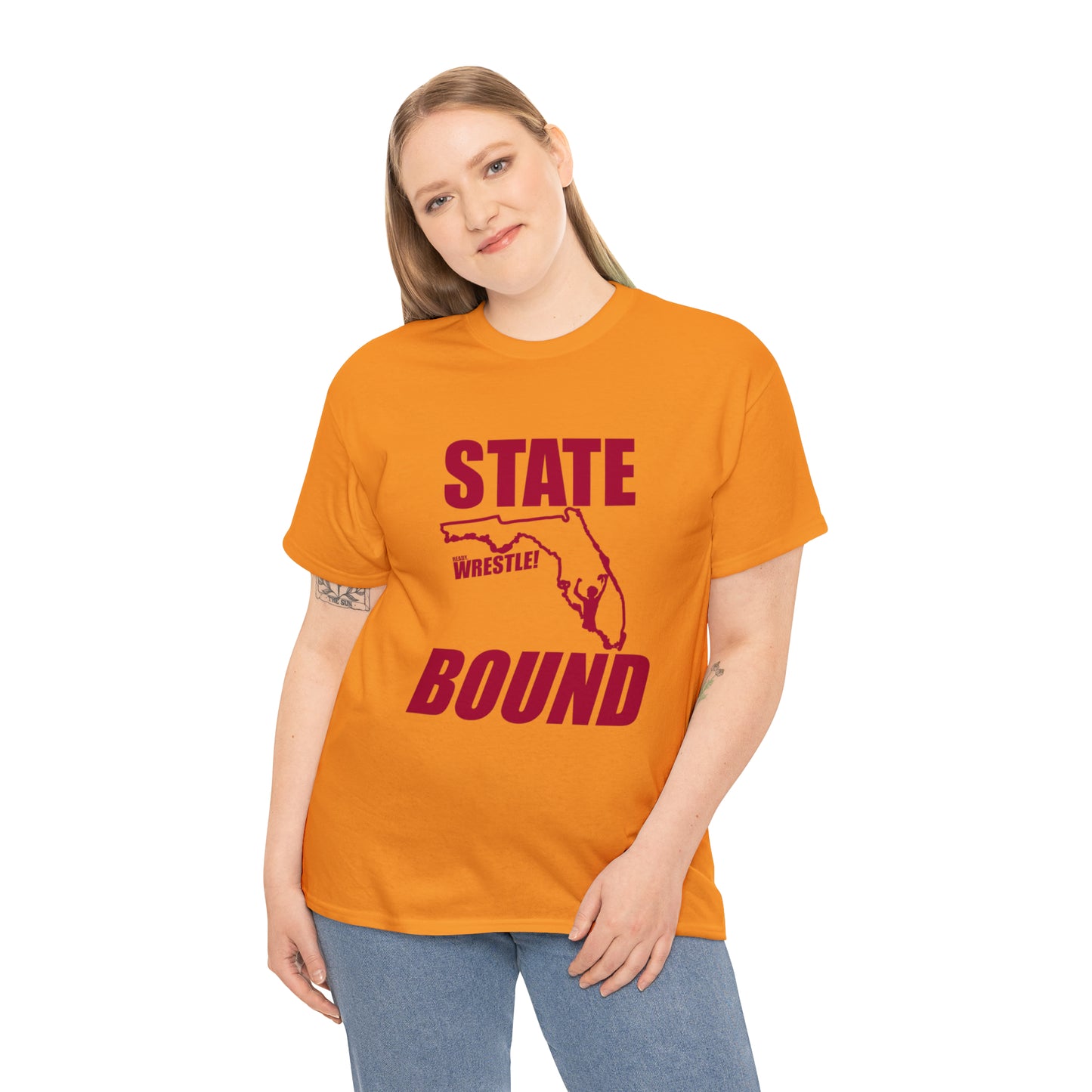 Florida State Bound, Red Logo, Unisex Heavy Cotton Tee