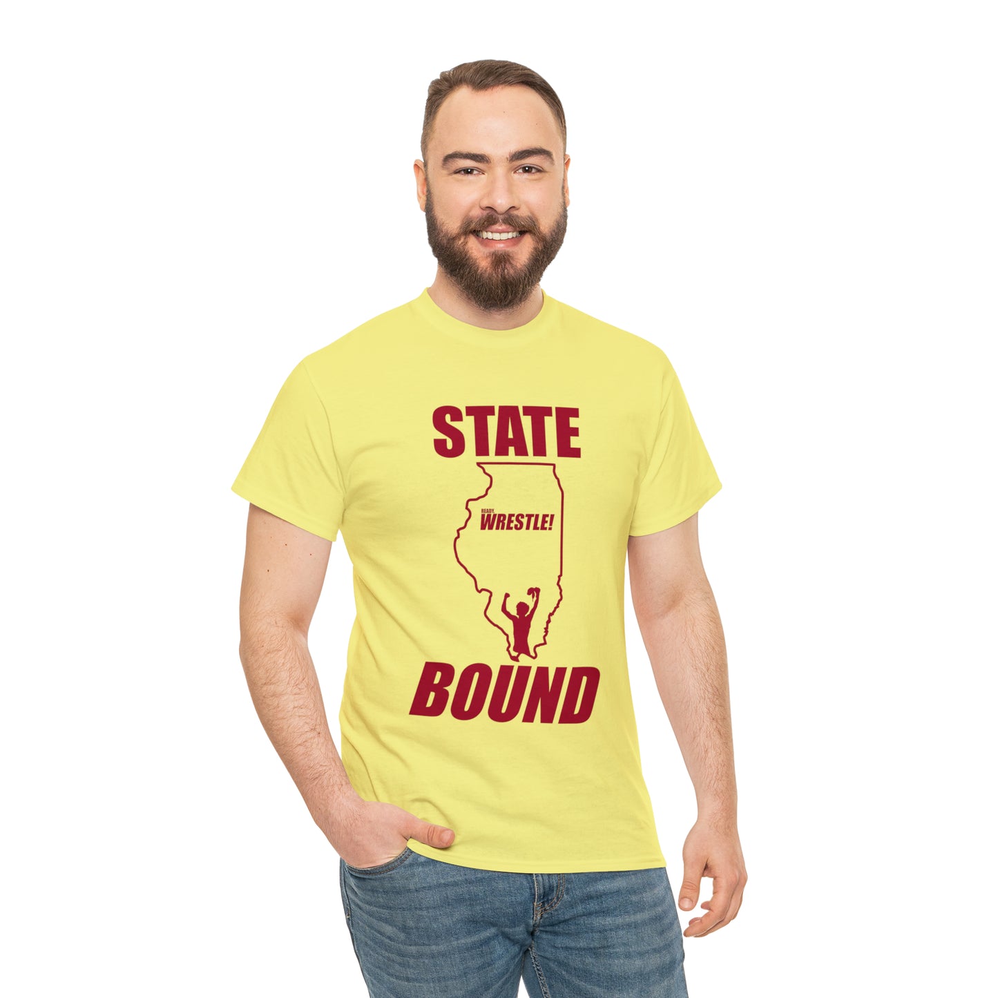 Illinois State Bound, Red Logo, Unisex Heavy Cotton Tee