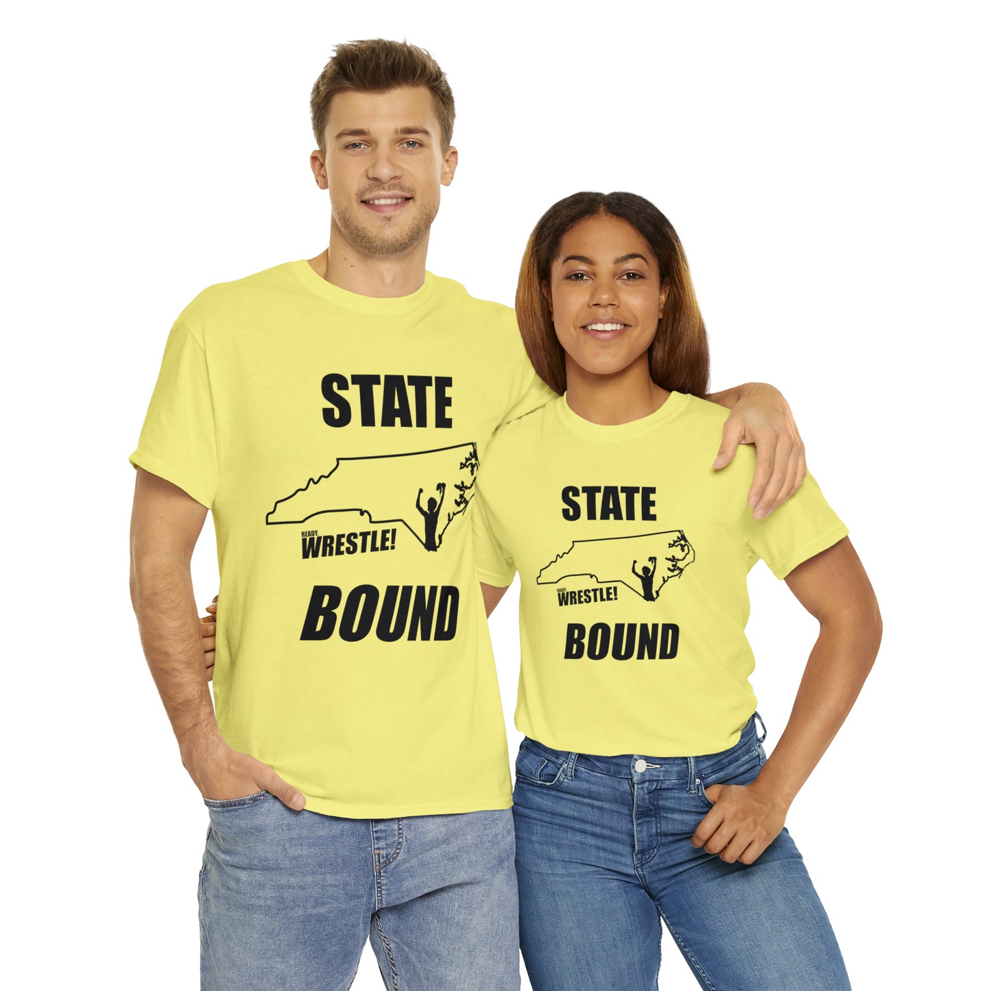 North Carolina State Bound, Black Logo, Unisex Heavy Cotton Tee