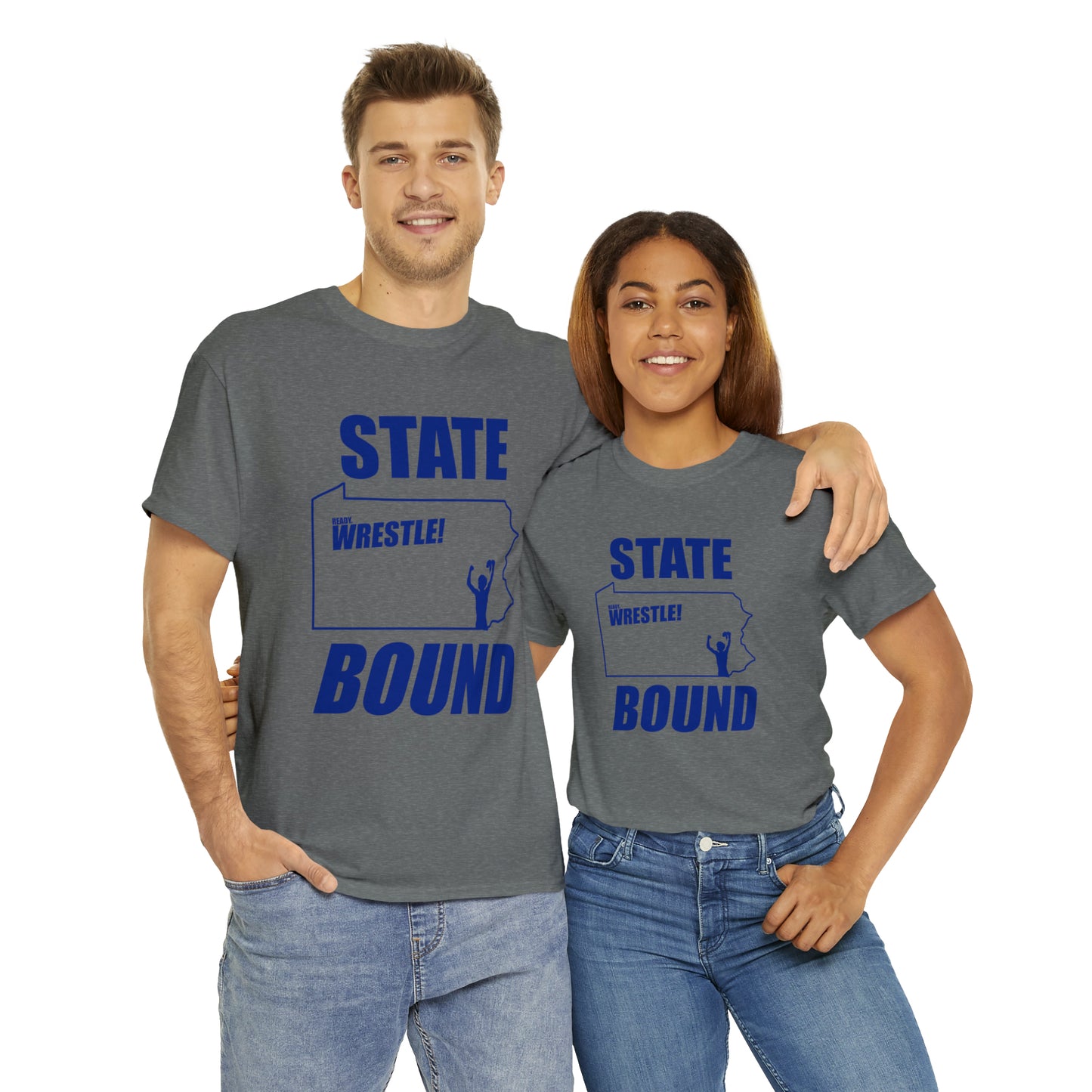 Pennsylvania State Bound, Royal Blue Logo, Unisex Heavy Cotton Tee