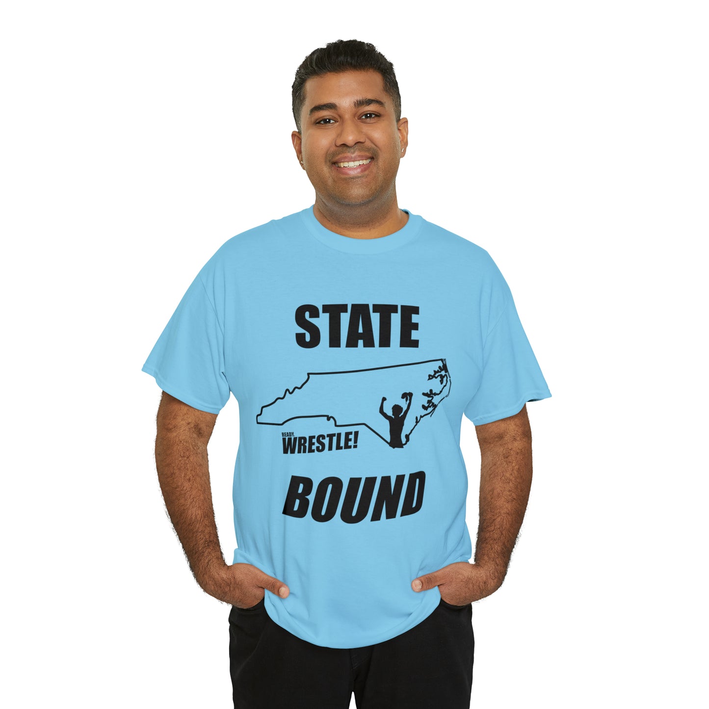 North Carolina State Bound, Black Logo, Unisex Heavy Cotton Tee