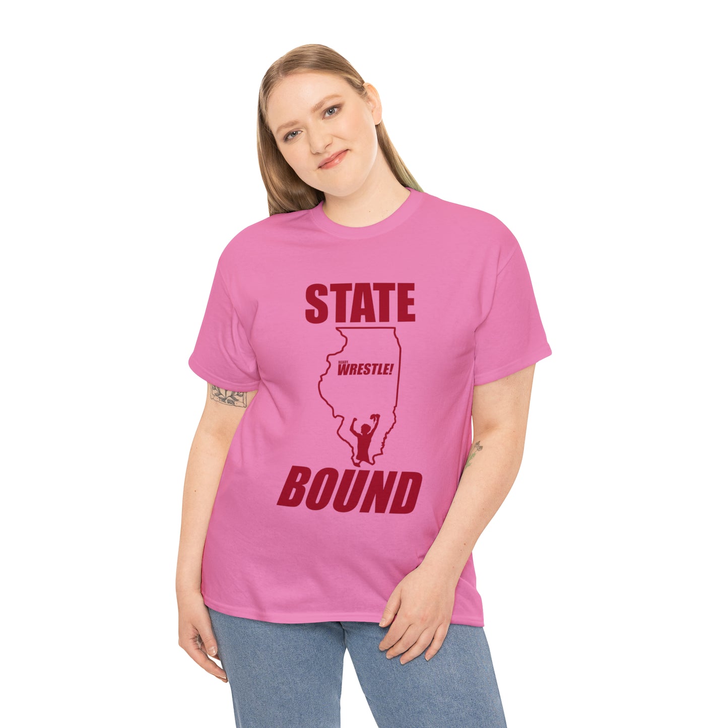 Illinois State Bound, Red Logo, Unisex Heavy Cotton Tee