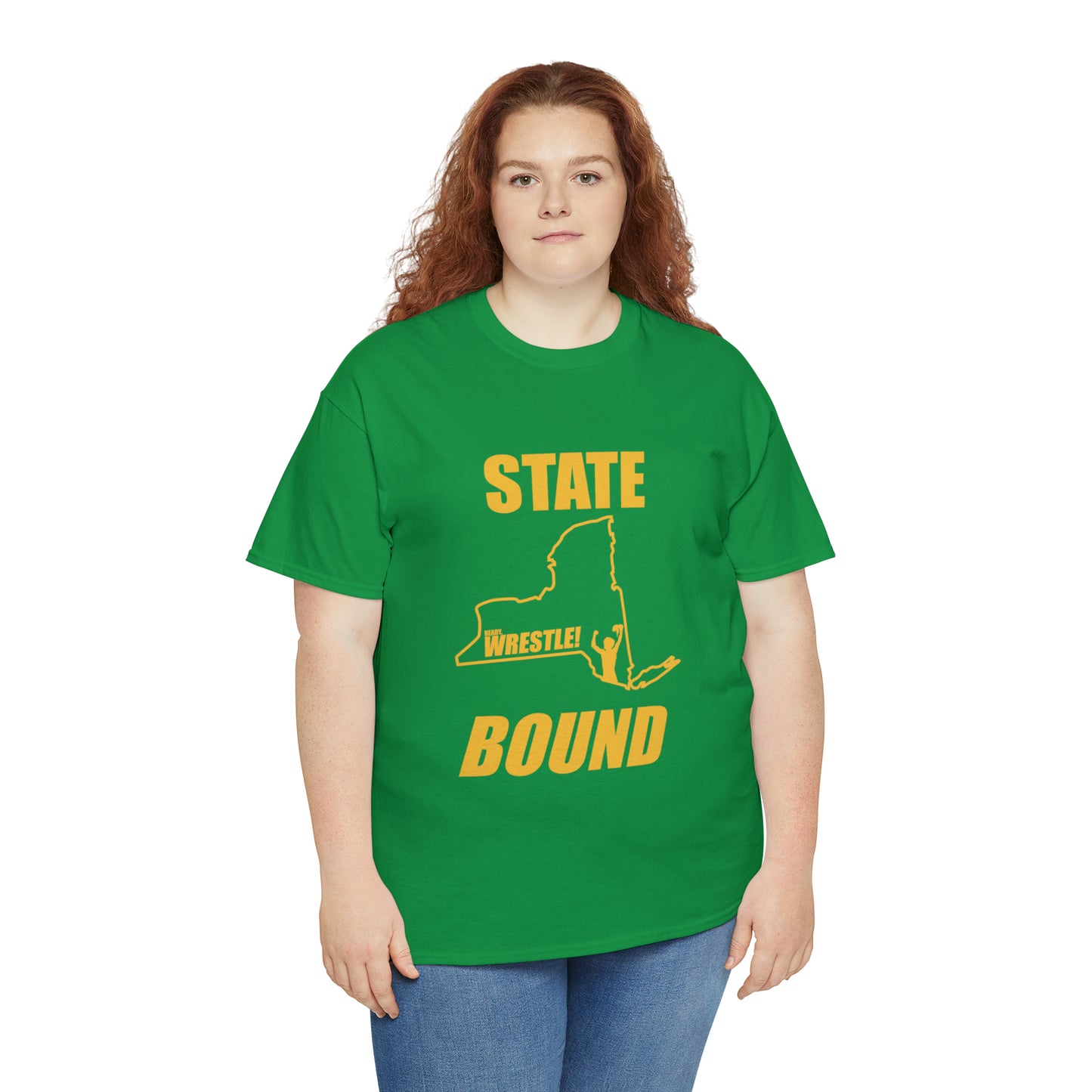 New York State Bound, Gold Logo, Unisex Heavy Cotton Tee