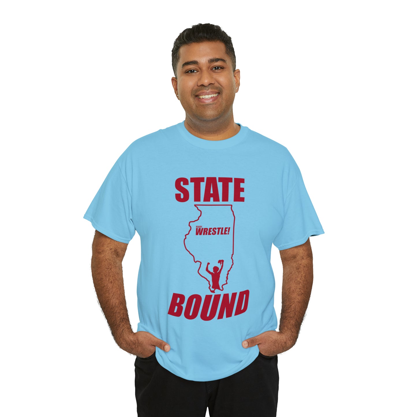 Illinois State Bound, Red Logo, Unisex Heavy Cotton Tee