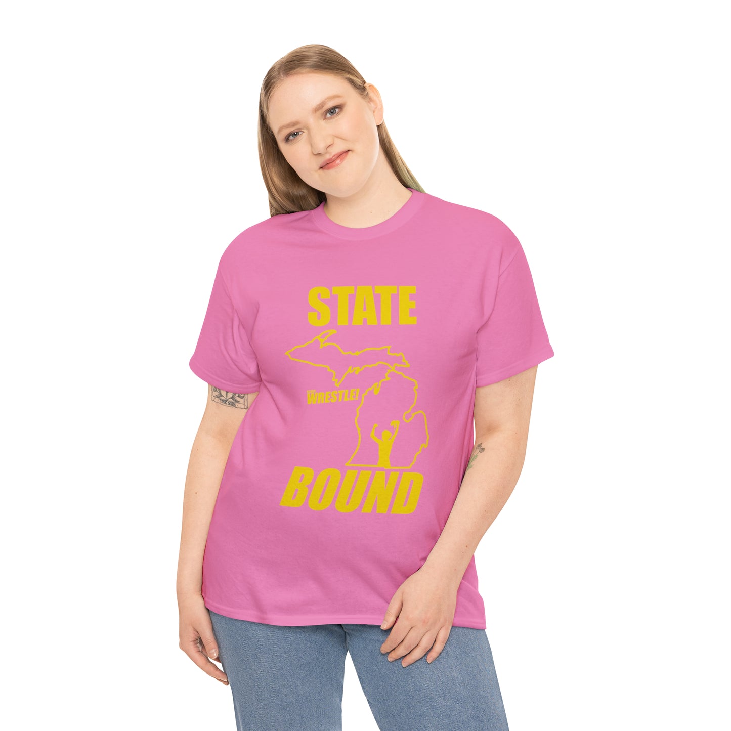 Michigan State Bound, Gold Logo, Unisex Heavy Cotton Tee