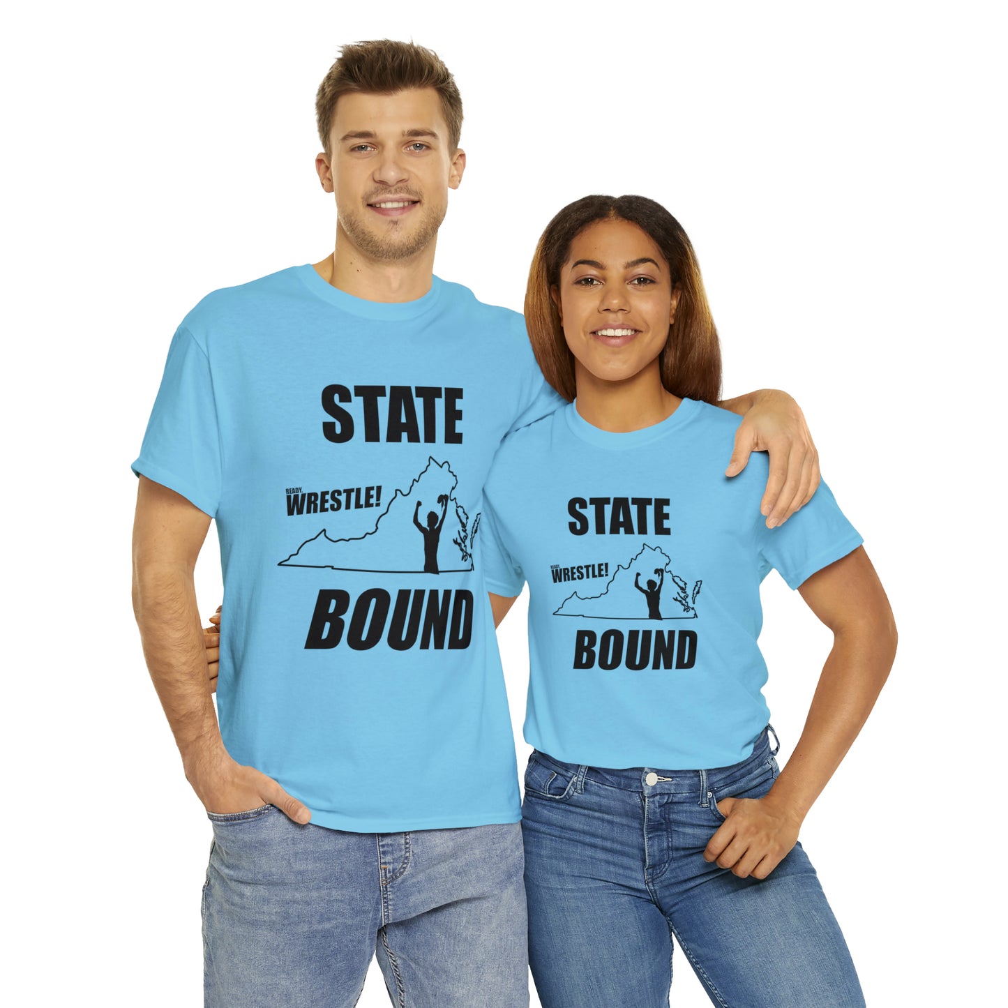 Virginia State Bound, Black Logo, Unisex Heavy Cotton Tee