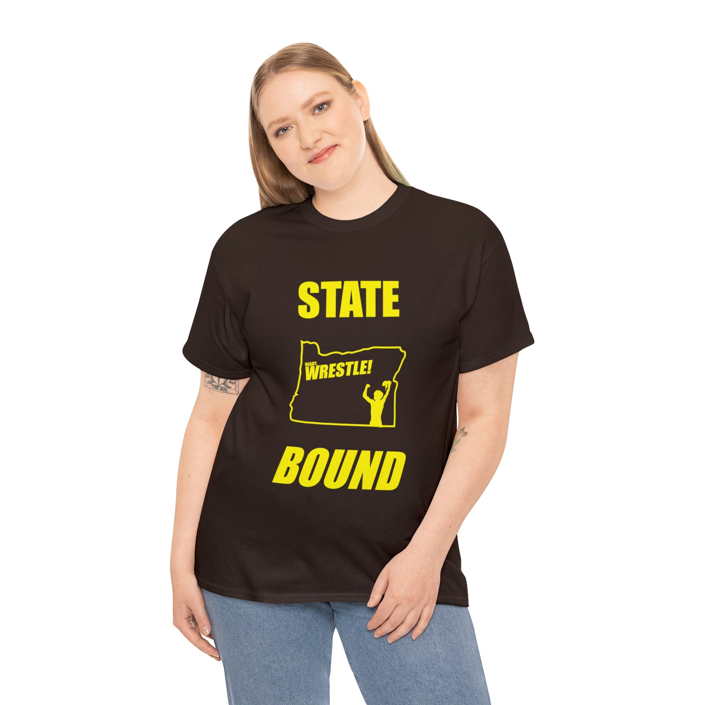 Oregon State Bound, Gold Logo, Unisex Heavy Cotton Tee