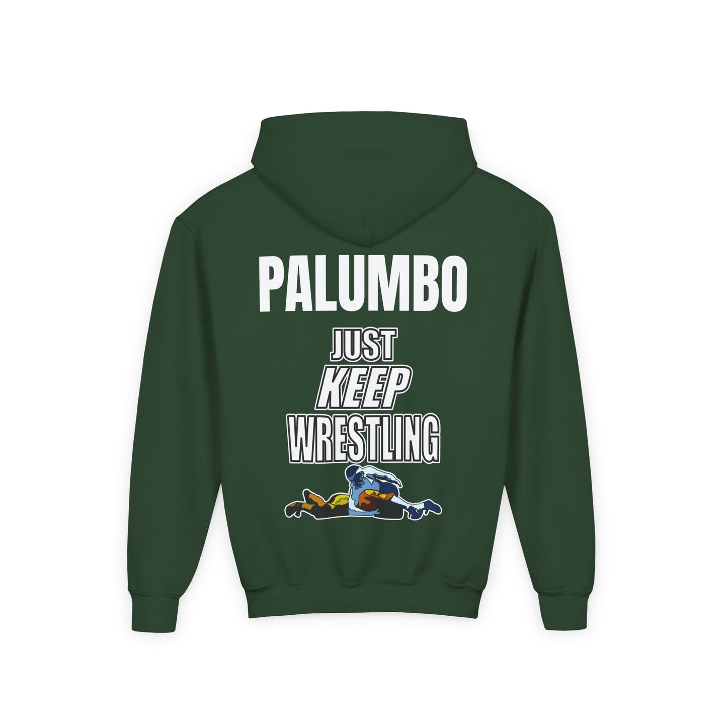 Just Keep Wrestling, Youth Heavy Blend Hooded Sweatshirt