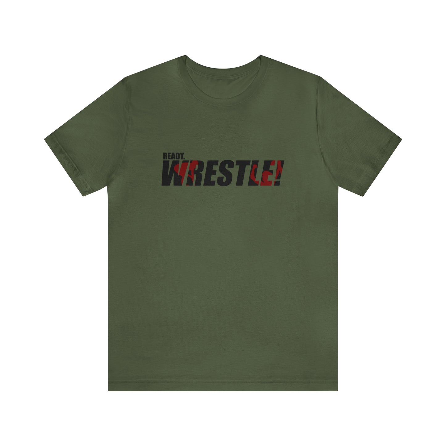 Ready. Wrestle! Black Logo w/Red Silhouettes, Unisex Heavy Cotton Tee Bella+Canvas