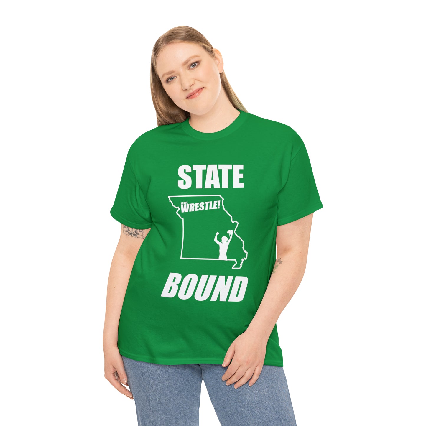 Missouri State Bound, White Logo, Unisex Heavy Cotton Tee