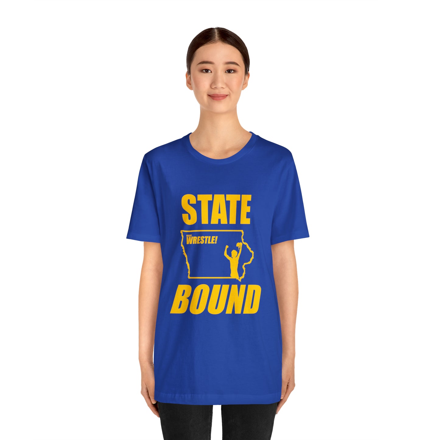 Iowa State Bound, Unisex Jersey Short Sleeve Tee, Gold Logo