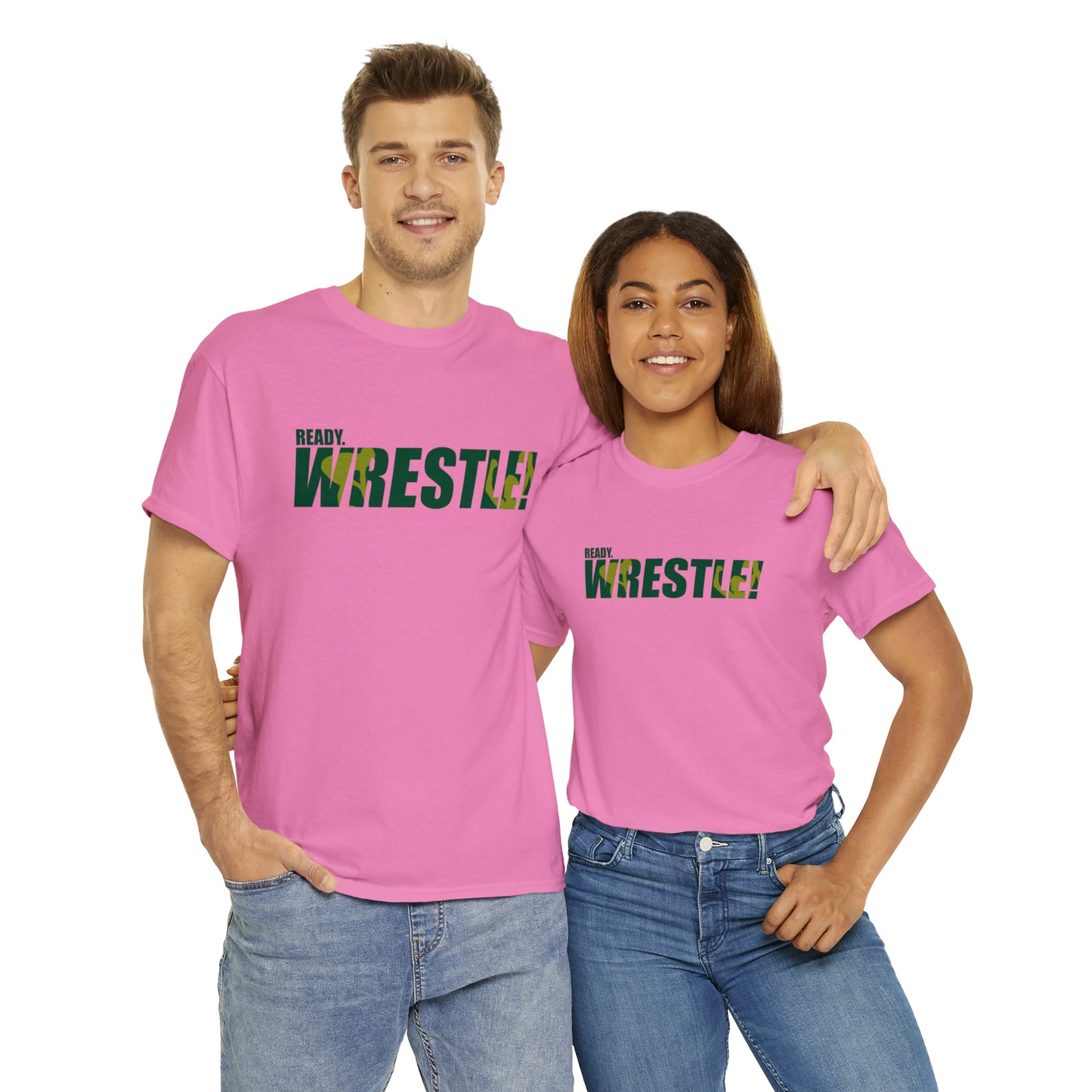 Ready. Wrestle! Green/Gold Logo, Unisex Heavy Cotton Tee