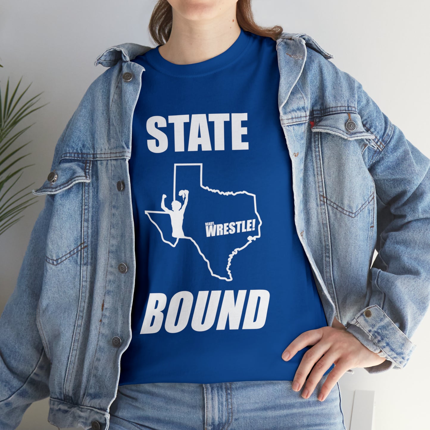 Texas State Bound, White Logo, Unisex Heavy Cotton Tee