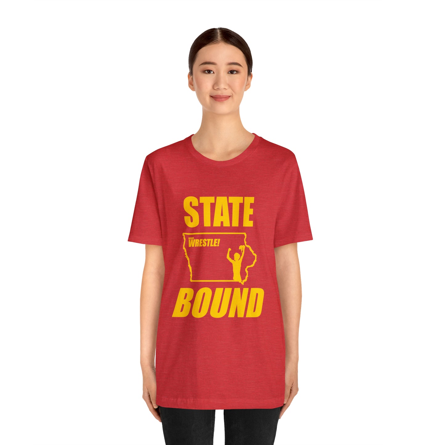 Iowa State Bound, Unisex Jersey Short Sleeve Tee, Gold Logo