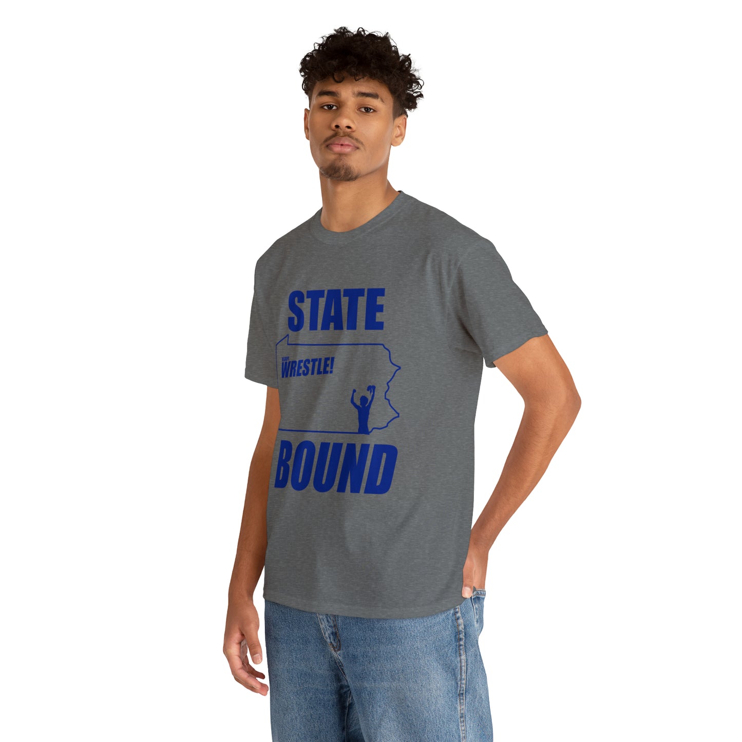 Pennsylvania State Bound, Royal Blue Logo, Unisex Heavy Cotton Tee