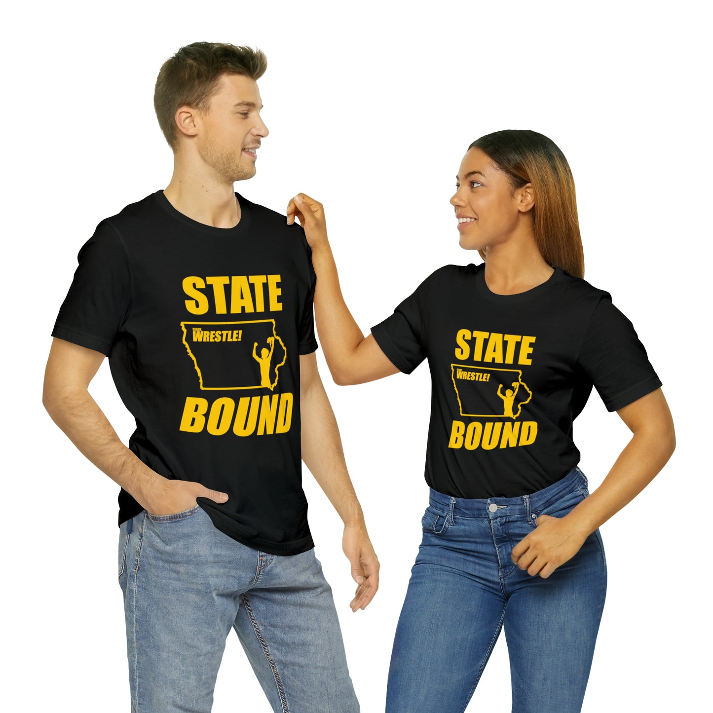 Iowa State Bound, Unisex Jersey Short Sleeve Tee, Gold Logo