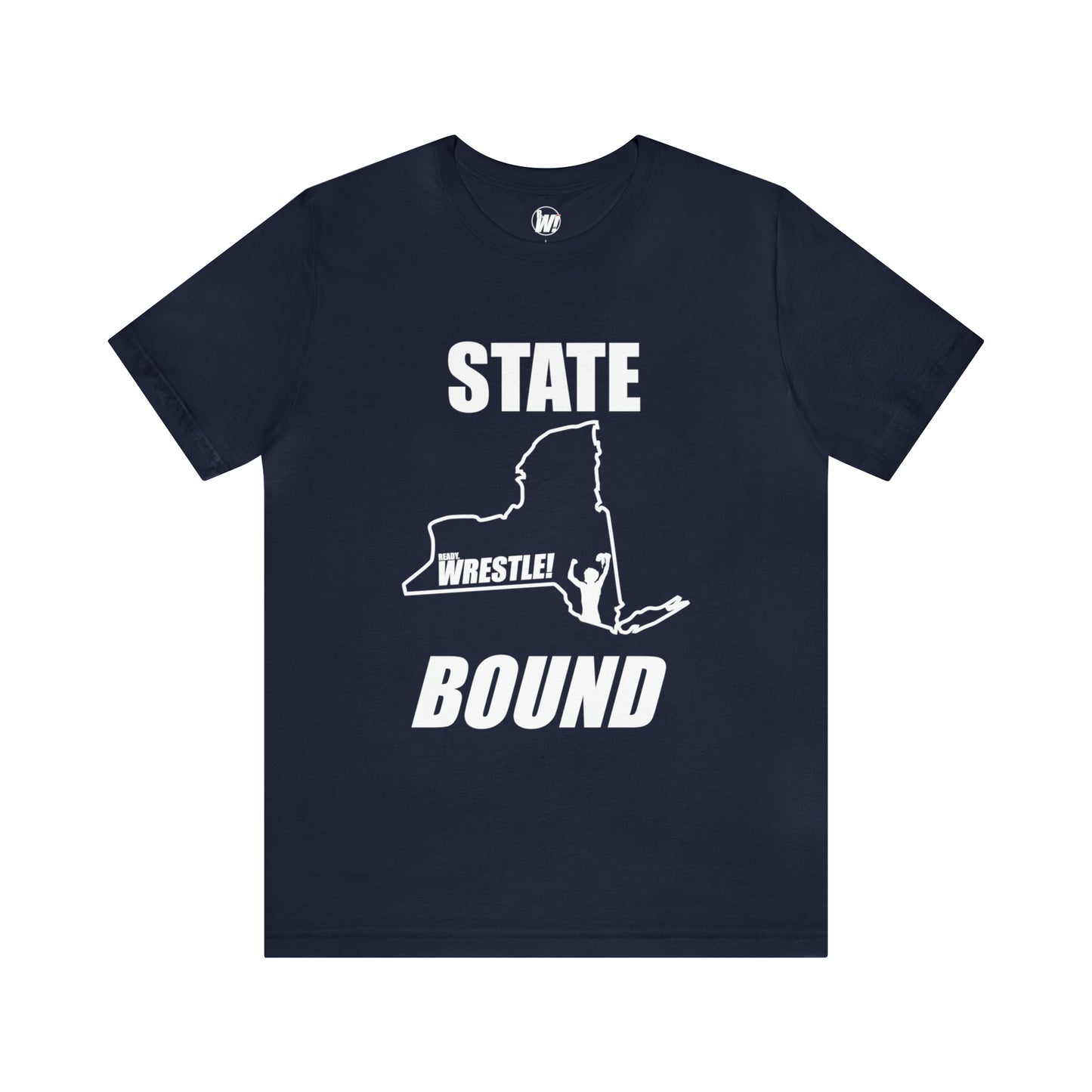 New York State Bound, Unisex Jersey Short Sleeve Tee, White Logo