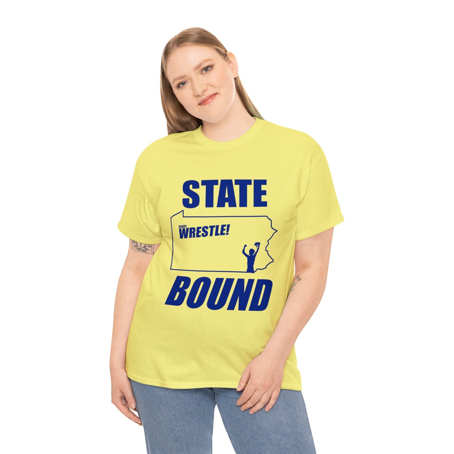 Pennsylvania State Bound, Royal Blue Logo, Unisex Heavy Cotton Tee